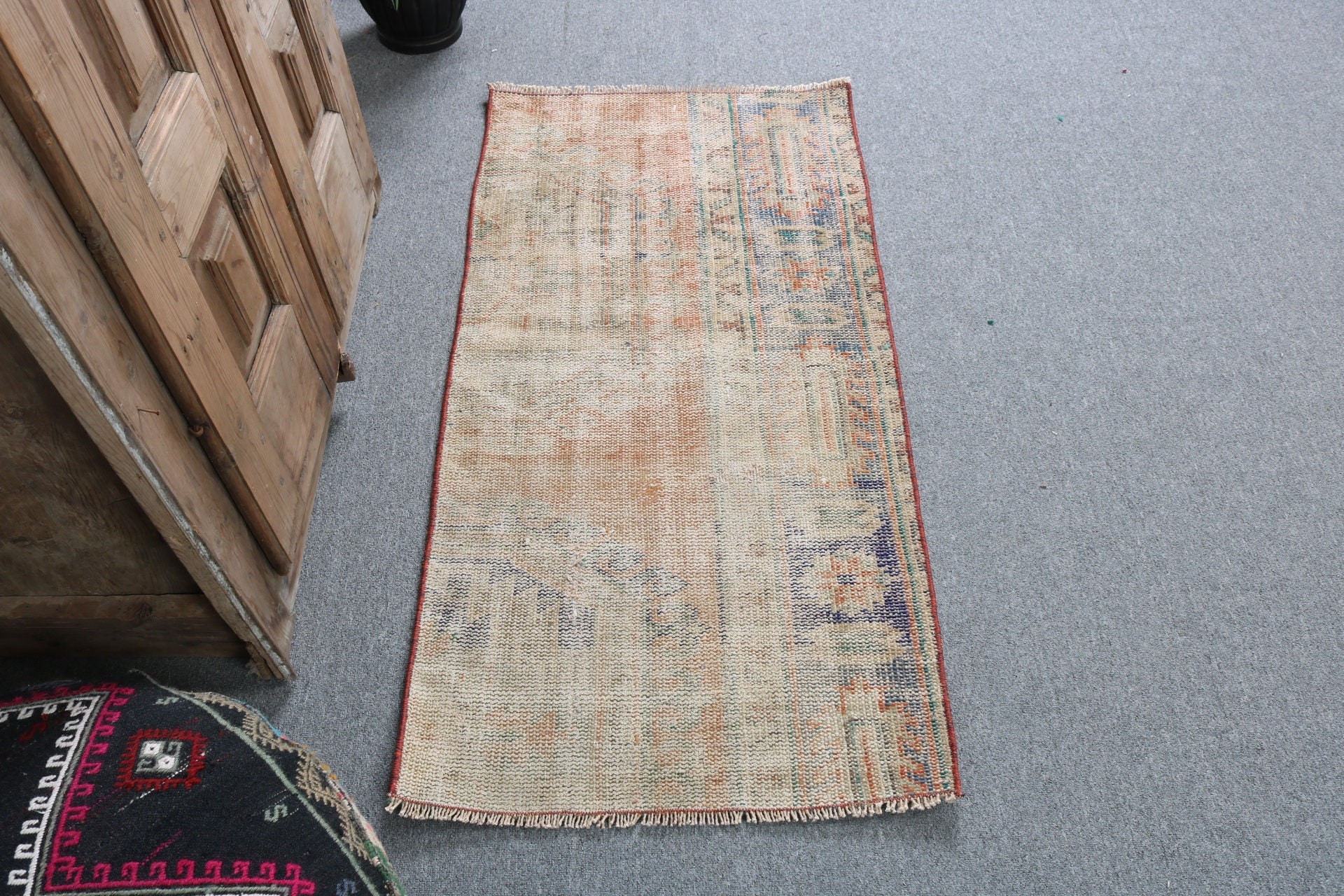 Statement Rugs, Tribal Rugs, Bedroom Rugs, Vintage Rugs, Kitchen Rug, 2x4.1 ft Small Rug, Turkish Rugs, Orange Antique Rug, Modern Rugs