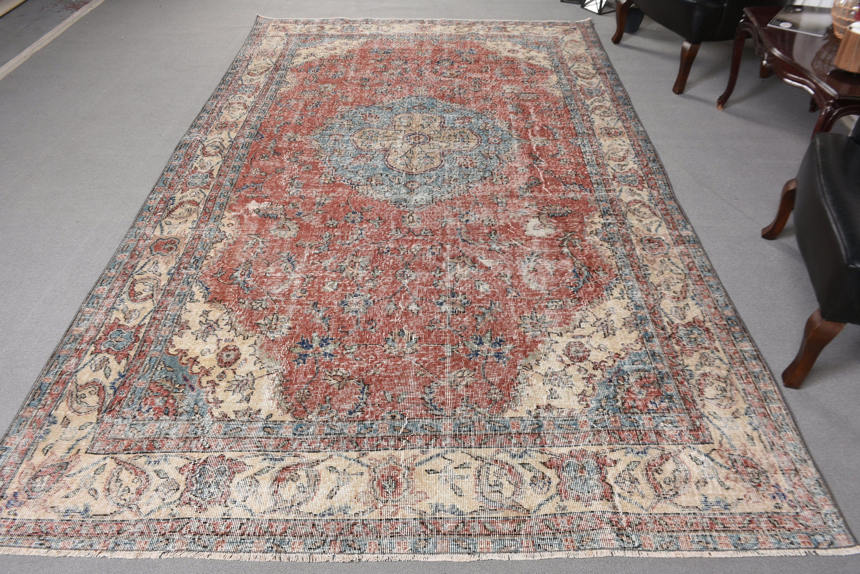 Red Floor Rug, Antique Rug, Cool Rug, Turkish Rug, Oversize Vintage Rug, Oversize Turkish Rugs, 6.6x10.9 ft Oversize Rugs, Vintage Rug