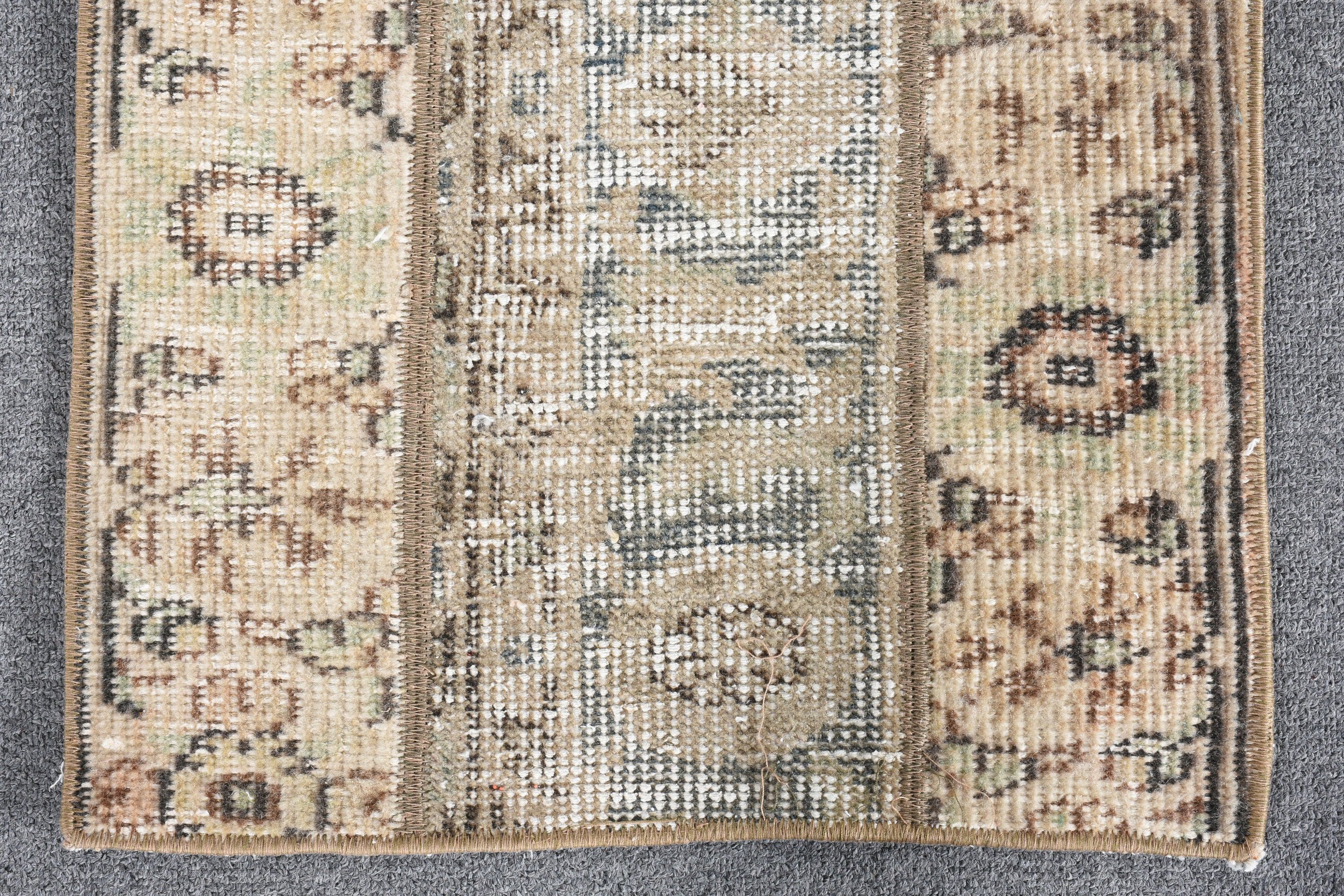 Vintage Rugs, Floor Rugs, 1.5x3 ft Small Rugs, Brown Kitchen Rugs, Bedroom Rugs, Bathroom Rugs, Antique Rug, Turkish Rug, Rugs for Kitchen