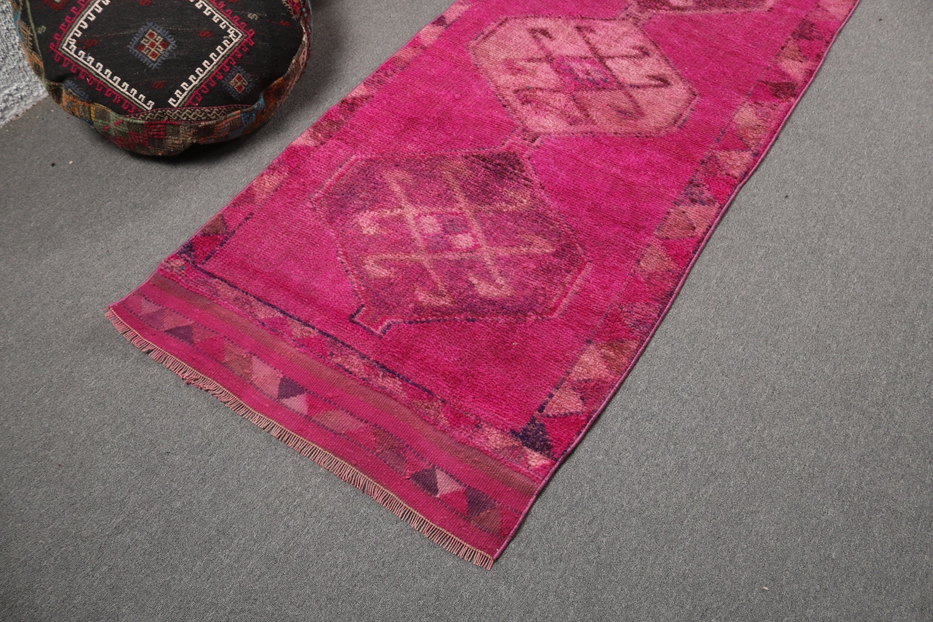 3x10.7 ft Runner Halı, Pembe Fas Halıları, Boho Halıları, Yer Halıları, Vintage Runner Halısı, Türk Halısı, Vintage Halı, Vintage Runner Halıları