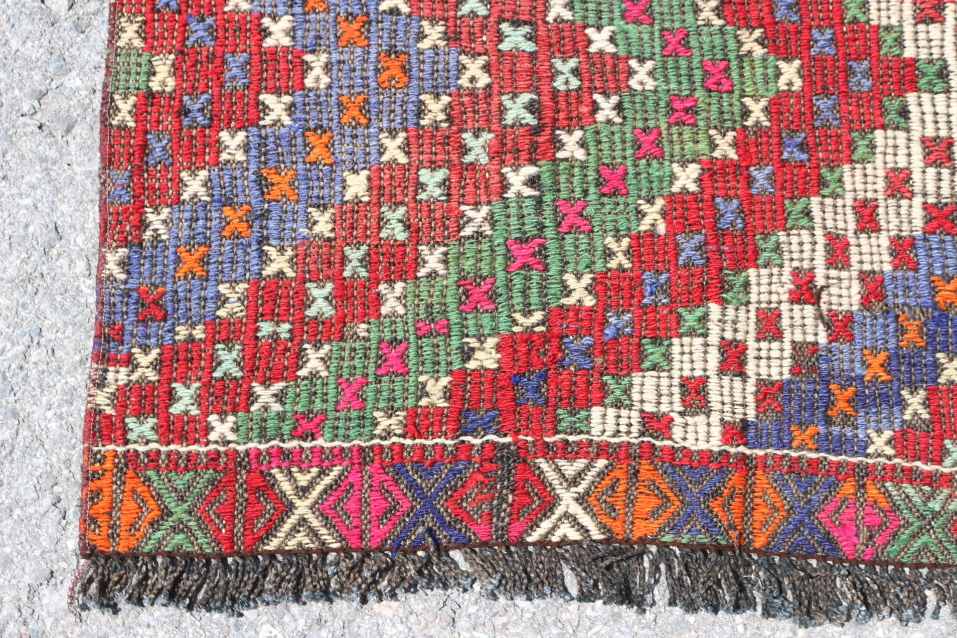 Türk Kilim, Mutfak Kilim, Antik Kilim, Araba paspası Kilim, Kırmızı Zemin Kilim, Mutfak Kilim, Duvar Kilim, 84x121 cm Küçük Kilim