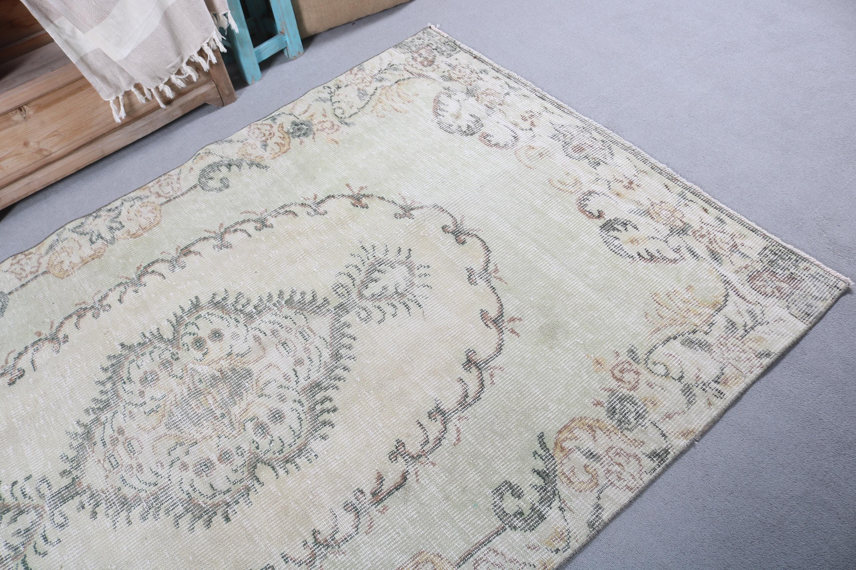 4.6x7.8 ft Area Rugs, Oriental Rugs, Wool Rugs, Vintage Rug, Beige Modern Rugs, Bedroom Rug, Vintage Area Rug, Luxury Rug, Turkish Rugs