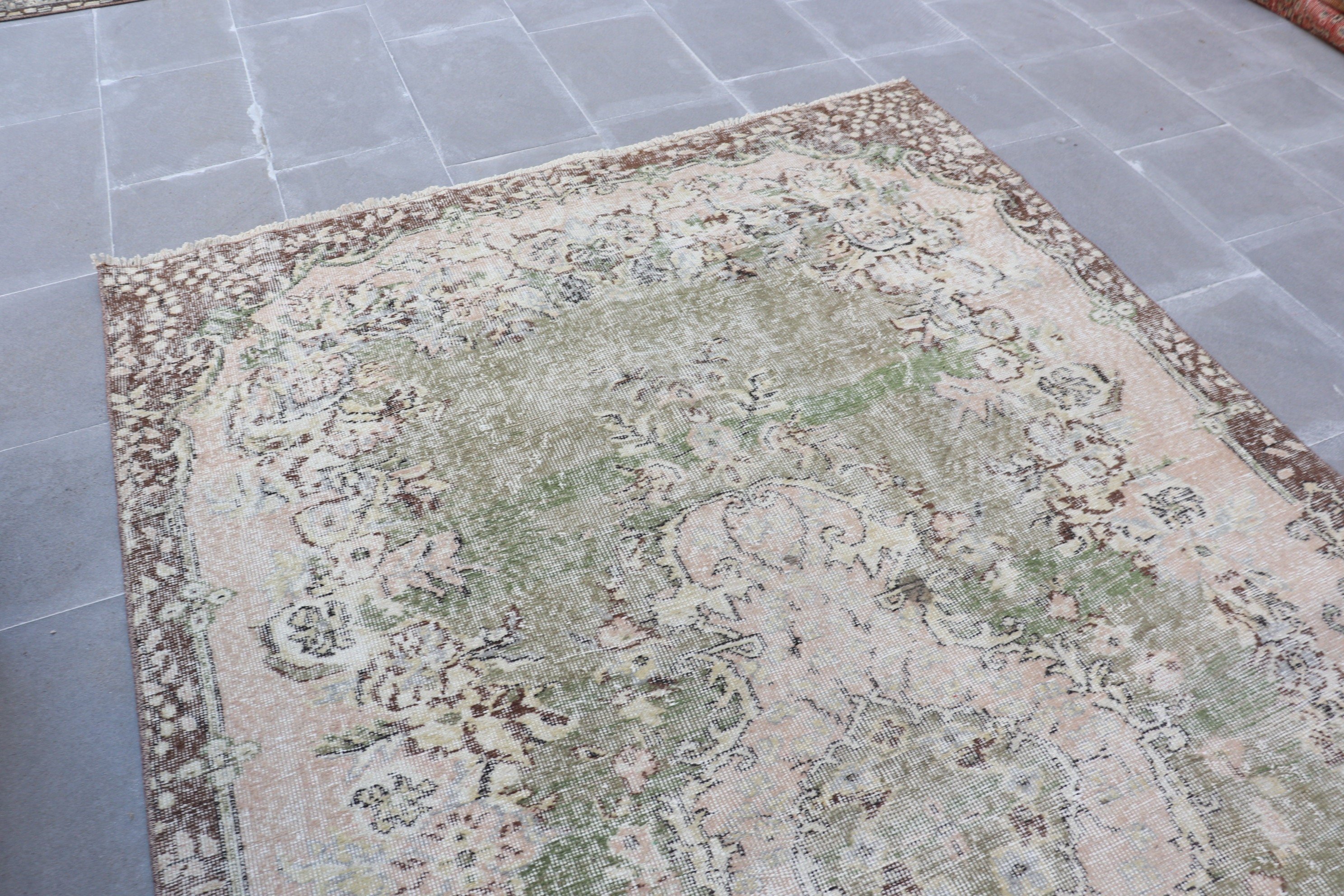 Living Room Rug, Oriental Rug, Bedroom Rug, Wool Rugs, Vintage Rug, Rugs for Salon, Brown Wool Rug, Turkish Rug, 5.2x9.3 ft Large Rug