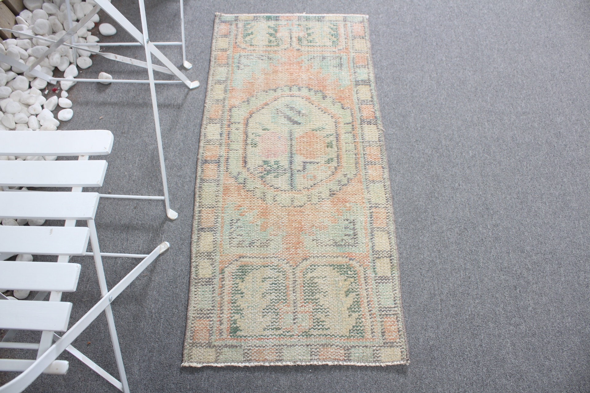 Vintage Rug, Custom Rug, Turkish Rugs, Bedroom Rug, Wall Hanging Rugs, Antique Rugs, Green Moroccan Rug, 1.7x3.6 ft Small Rug, Kitchen Rug