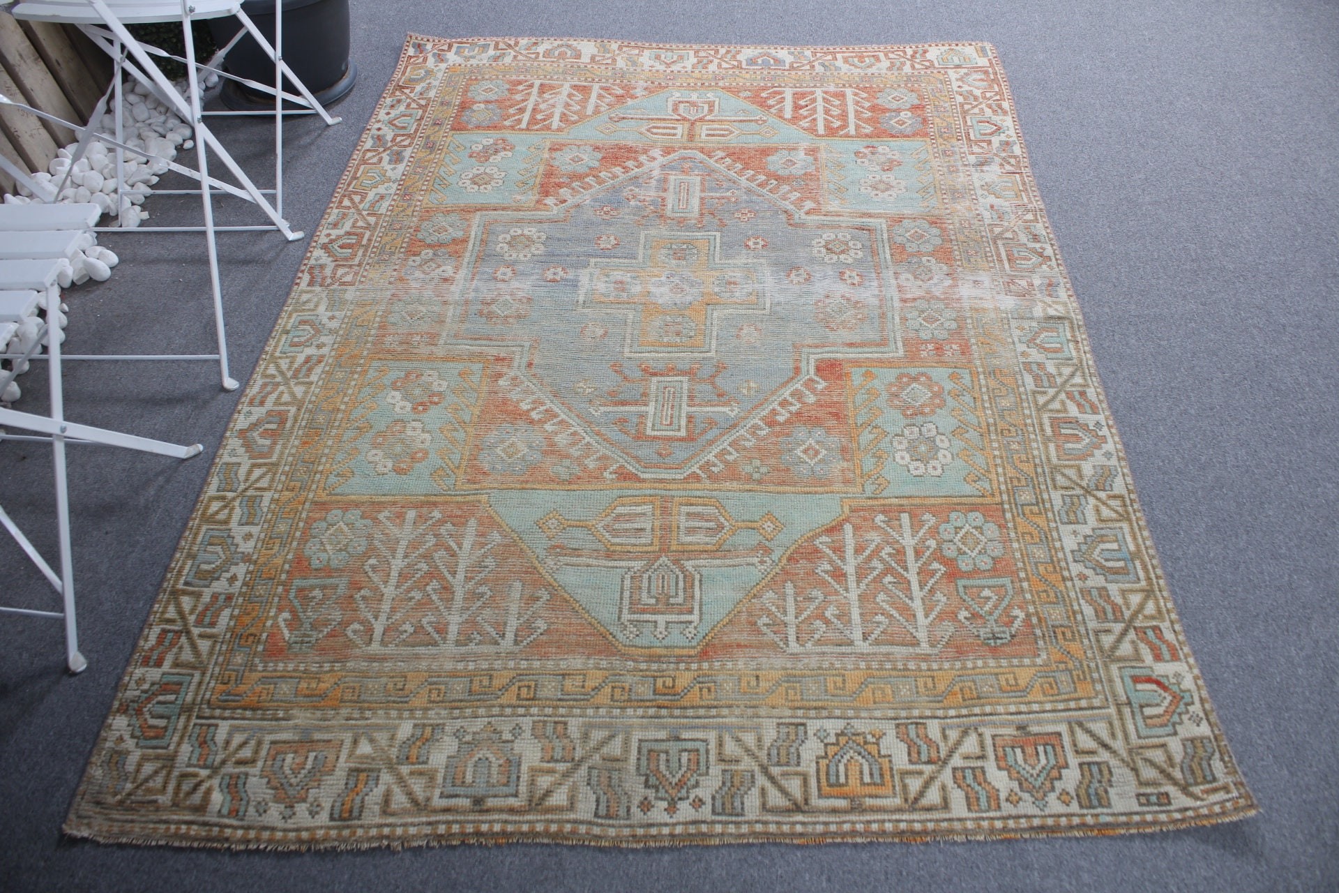 Yatak Odası Halısı, 4.9x6.7 ft Alan Halısı, Çocuk Odası Halıları, Oryantal Halı, Mutfak Halısı, Yün Halı, Vintage Halı, Kırmızı Oushak Halıları, Türk Halıları