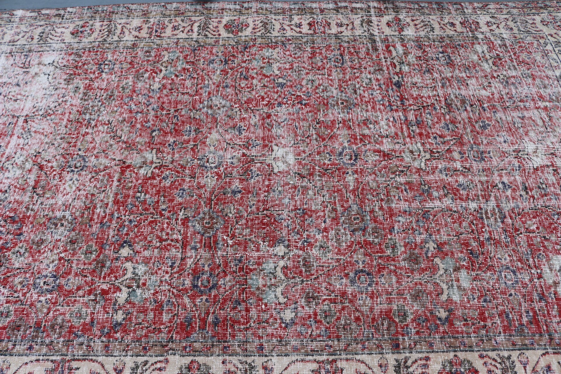 Yemek Odası Halıları, El Dokuma Halı, Vintage Halı, Yün Halı, 5.2x8.4 ft Büyük Halı, Türk Halısı, Yatak Odası Halısı, Fas Halıları, Kırmızı Fas Halısı