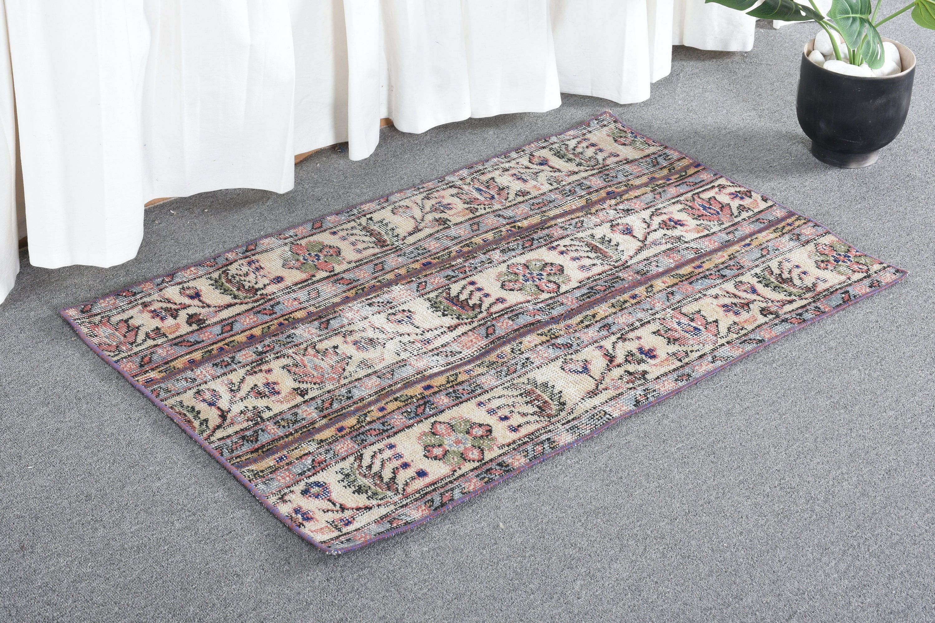 2.1x3.2 ft Small Rugs, Turkish Rug, Home Decor Rugs, Bath Rugs, Rugs for Bath, Floor Rug, Beige Kitchen Rug, Bathroom Rug, Vintage Rugs