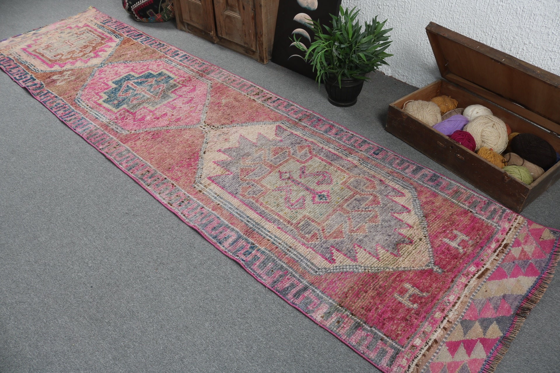 Türk Halısı, Vintage Halılar, Bej Boho Halısı, Aztek Halısı, Koridor Halısı, 2.9x11.6 ft Runner Halısı, Düz Dokuma Halısı, Cool Halısı, Beni Ourain Runner Halıları