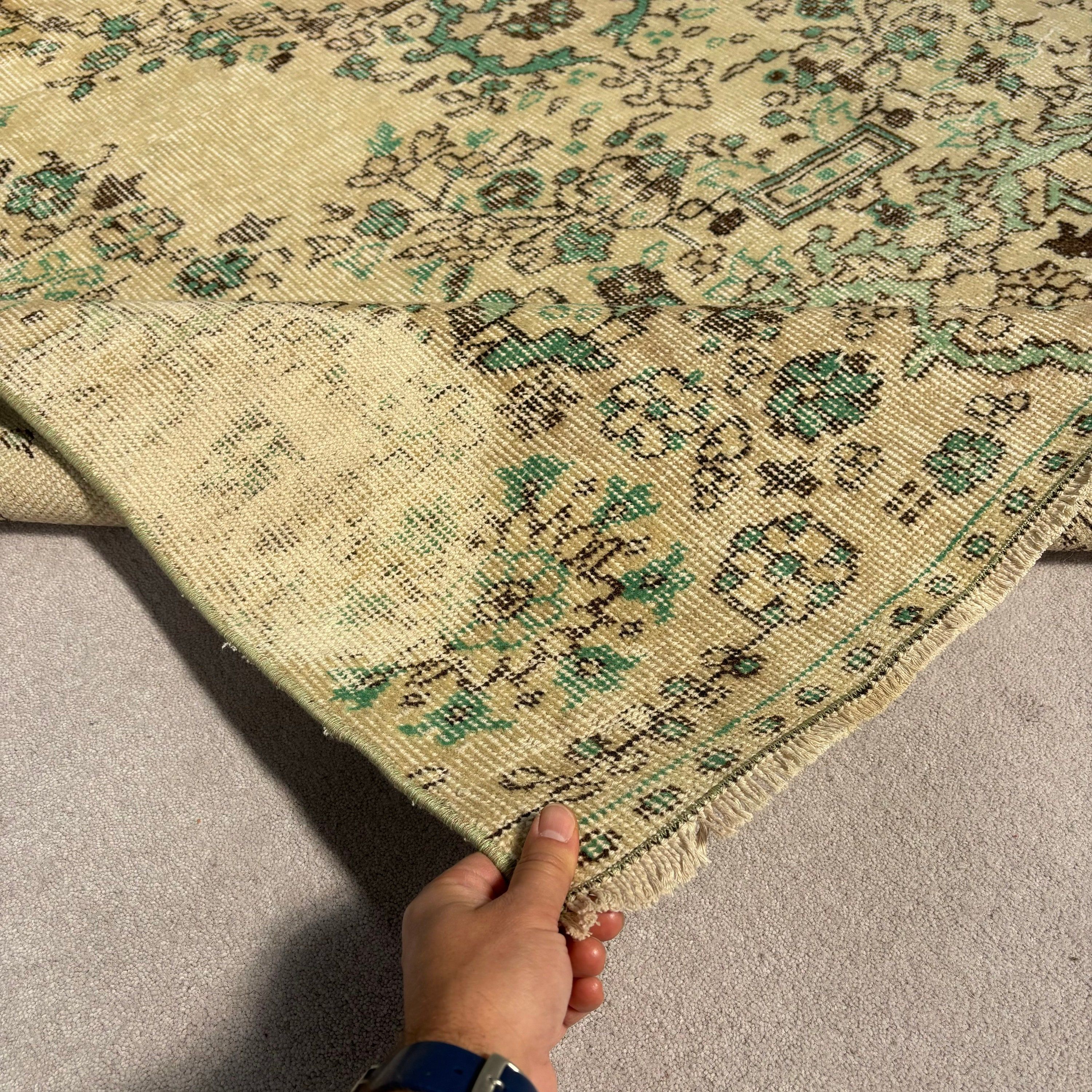 Beige Oriental Rug, Large Boho Rugs, Floor Rugs, Home Decor Rugs, Modern Rug, Vintage Rugs, Salon Rugs, Turkish Rug, 5.6x9.2 ft Large Rug