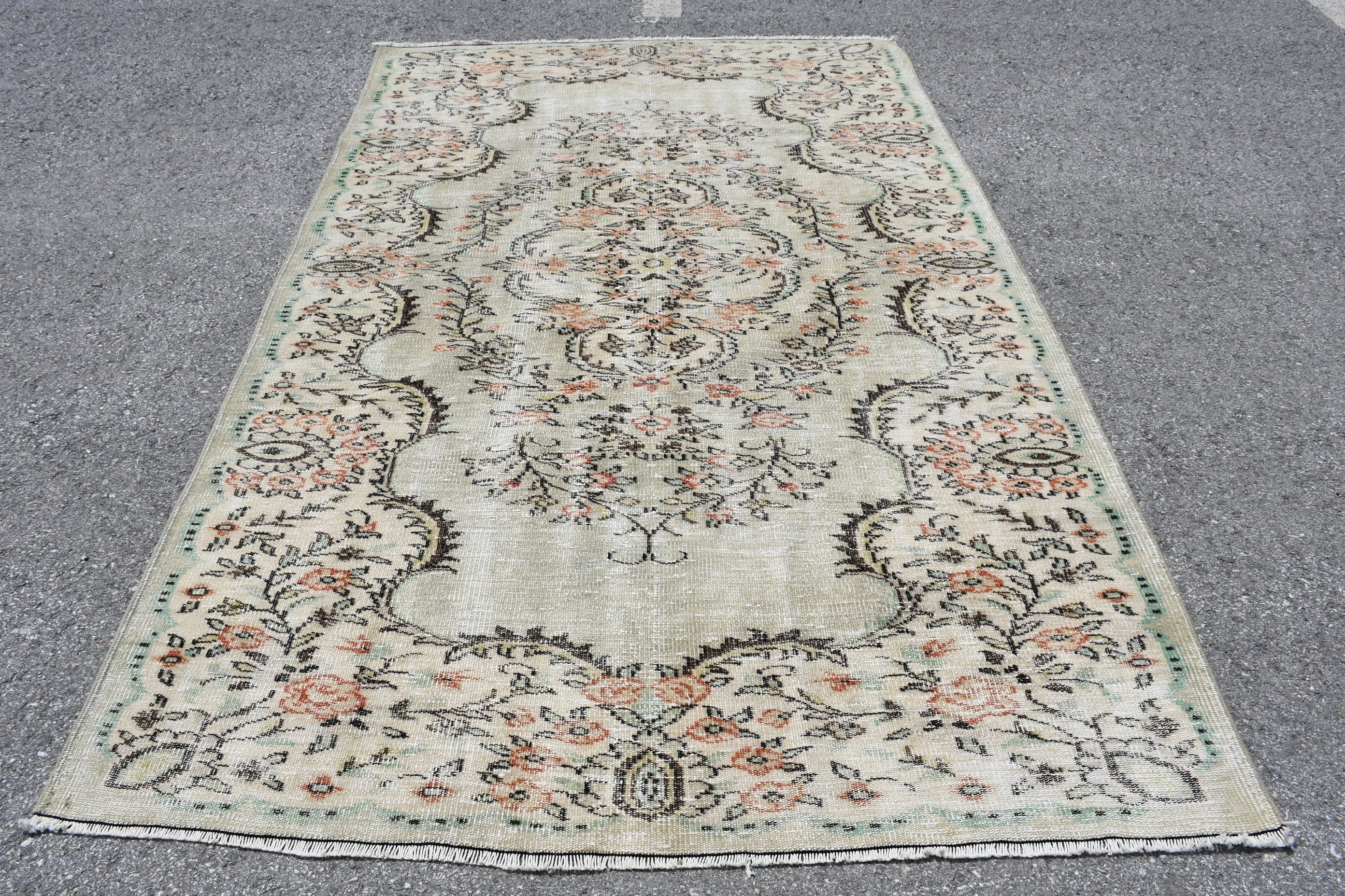 Vintage Halı, Yemek Odası Halısı, Salon Halısı, Vintage Dekor Halısı, Türk Halısı, Yeşil Mutfak Halıları, 5.6x12.5 ft Büyük Halı, Havalı Halı