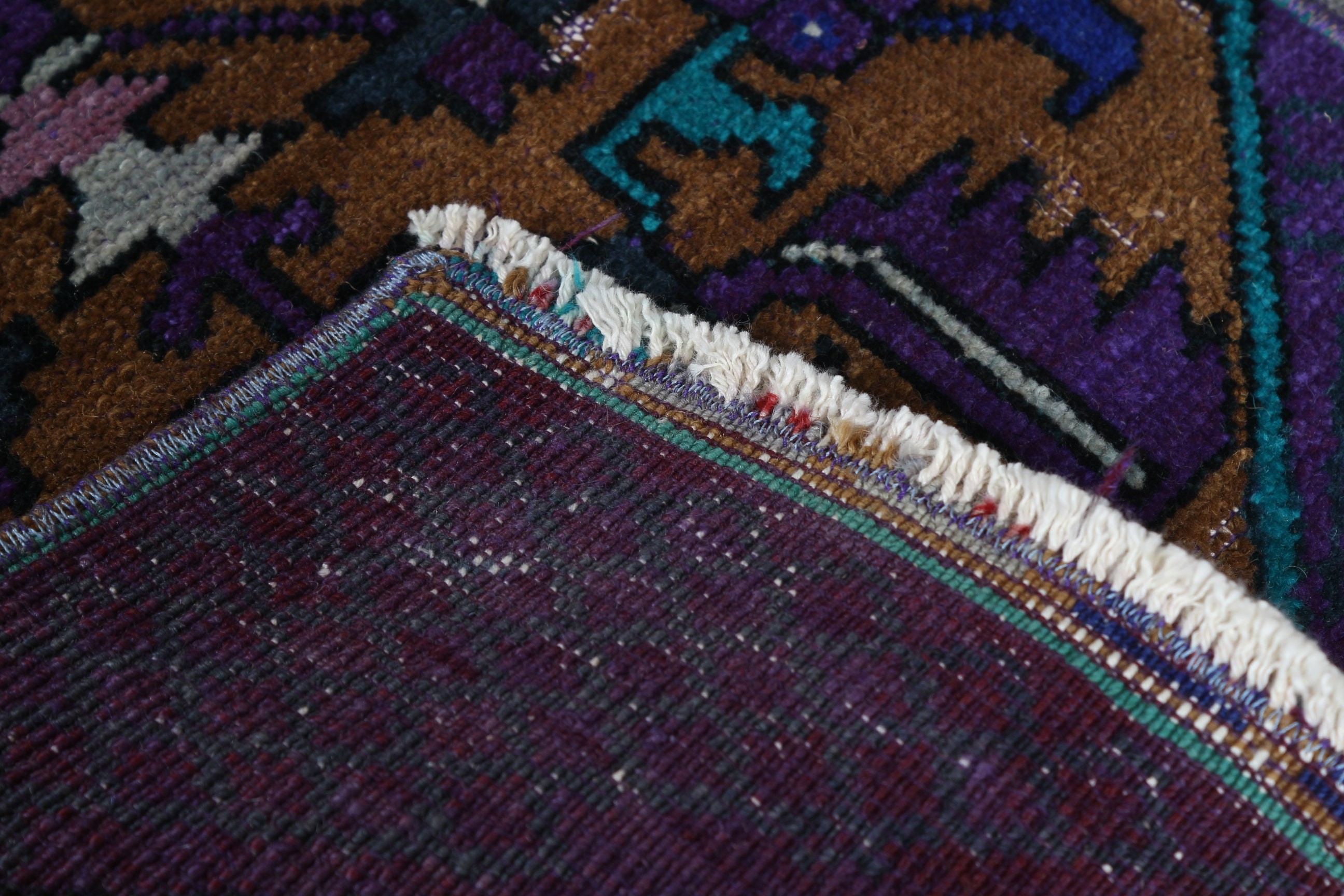 Vintage Rug, Door Mat Rug, Purple Moroccan Rug, Oriental Rugs, 1.2x3.1 ft Small Rug, Turkish Rugs, Wall Hanging Rug, Anatolian Rug