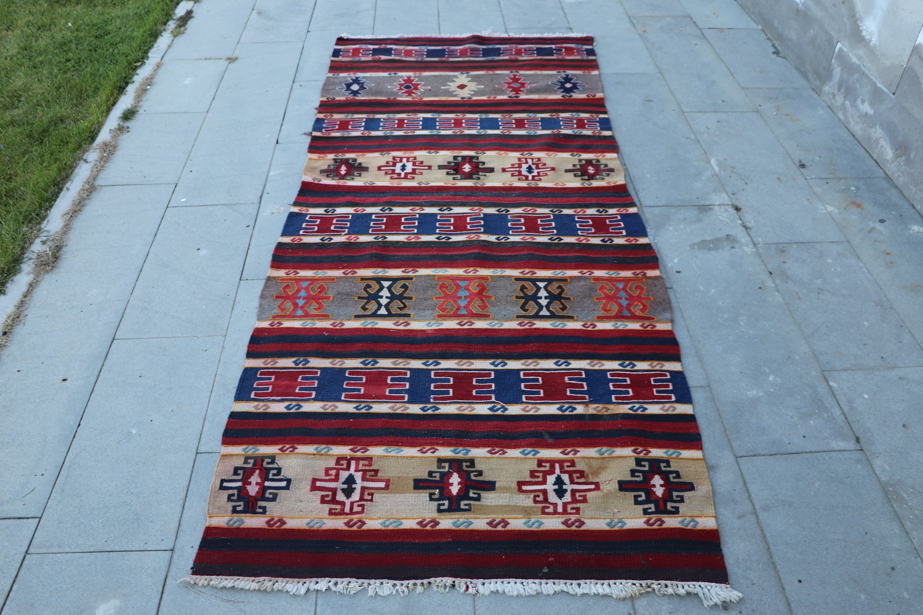 Kitchen Rug, 3.6x8.6 ft Area Rug, Home Decor Rugs, Vintage Rugs, Turkish Rug, Red Oriental Rugs, Dining Room Rugs, Kilim, Moroccan Rug