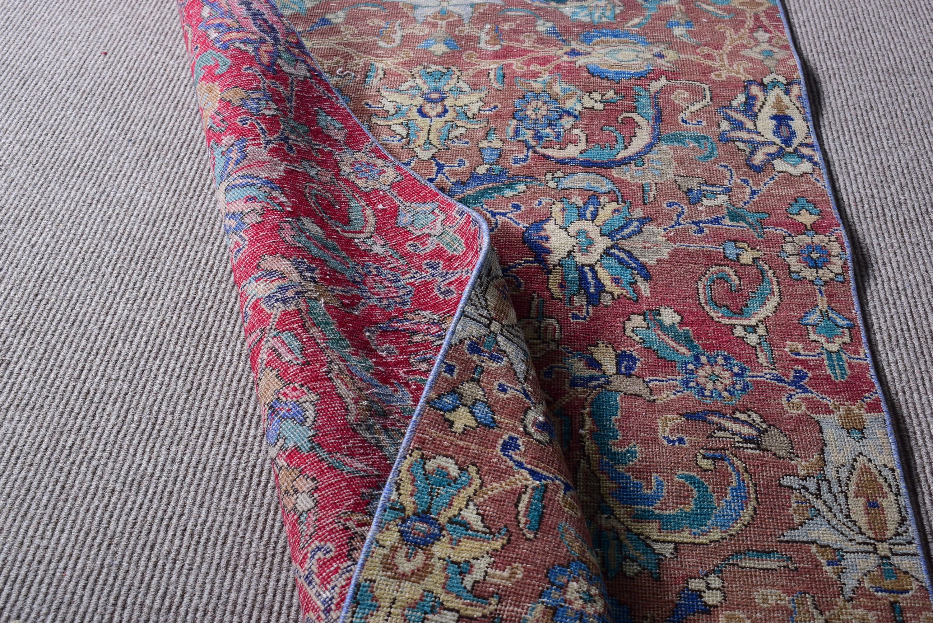 Kahverengi Lüks Halılar, Vintage Halı, Mutfak Halıları, Antika Halılar, Uzun Koşucu Halıları, 3.4x12.1 ft Runner Halısı, Türk Halıları, Vintage Runner Halısı