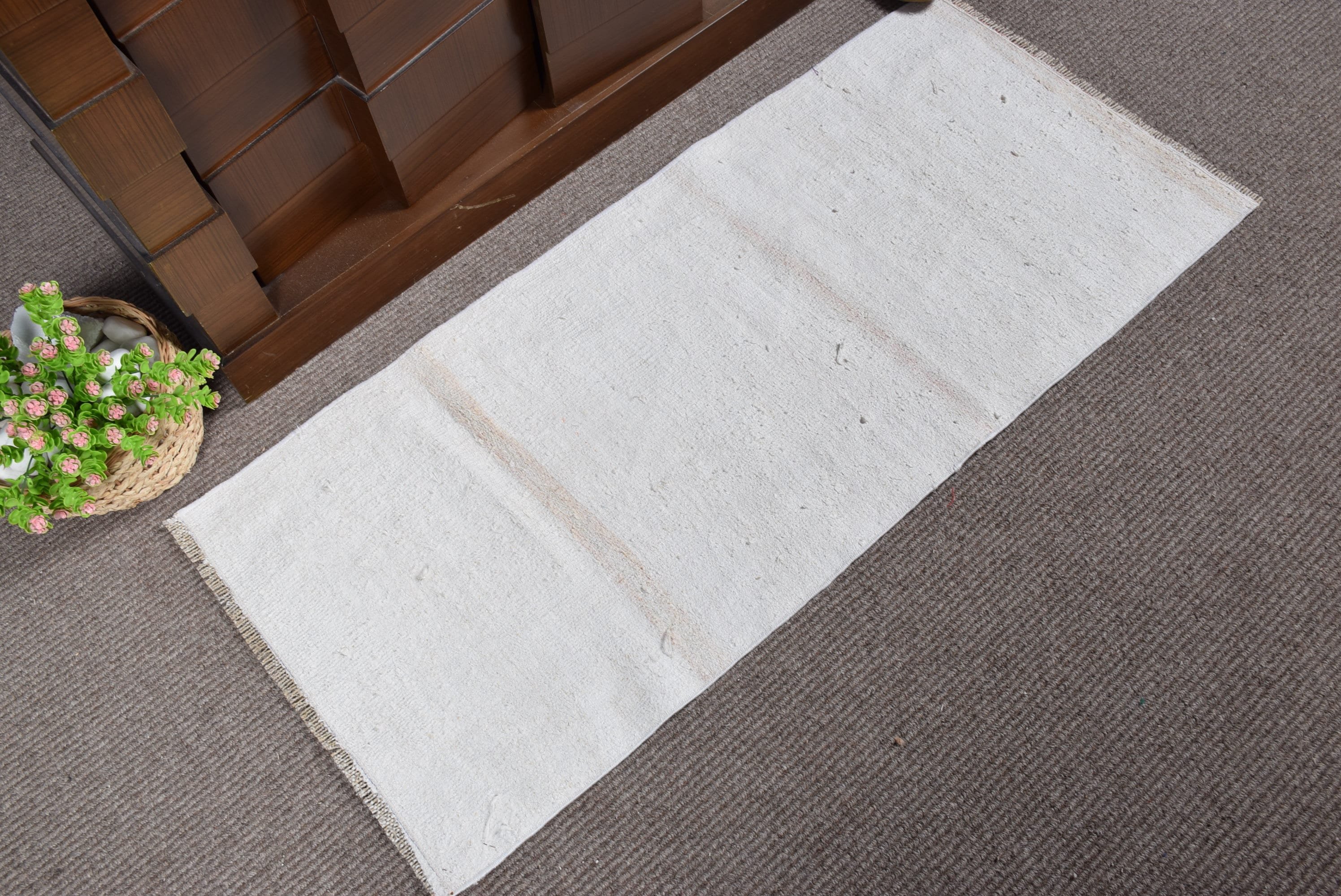 Moroccan Rug, Vintage Rugs, Car Mat Rug, Turkish Rug, Eclectic Rug, Bedroom Rugs, Beige Anatolian Rugs, Kitchen Rugs, 1.7x3.8 ft Small Rug