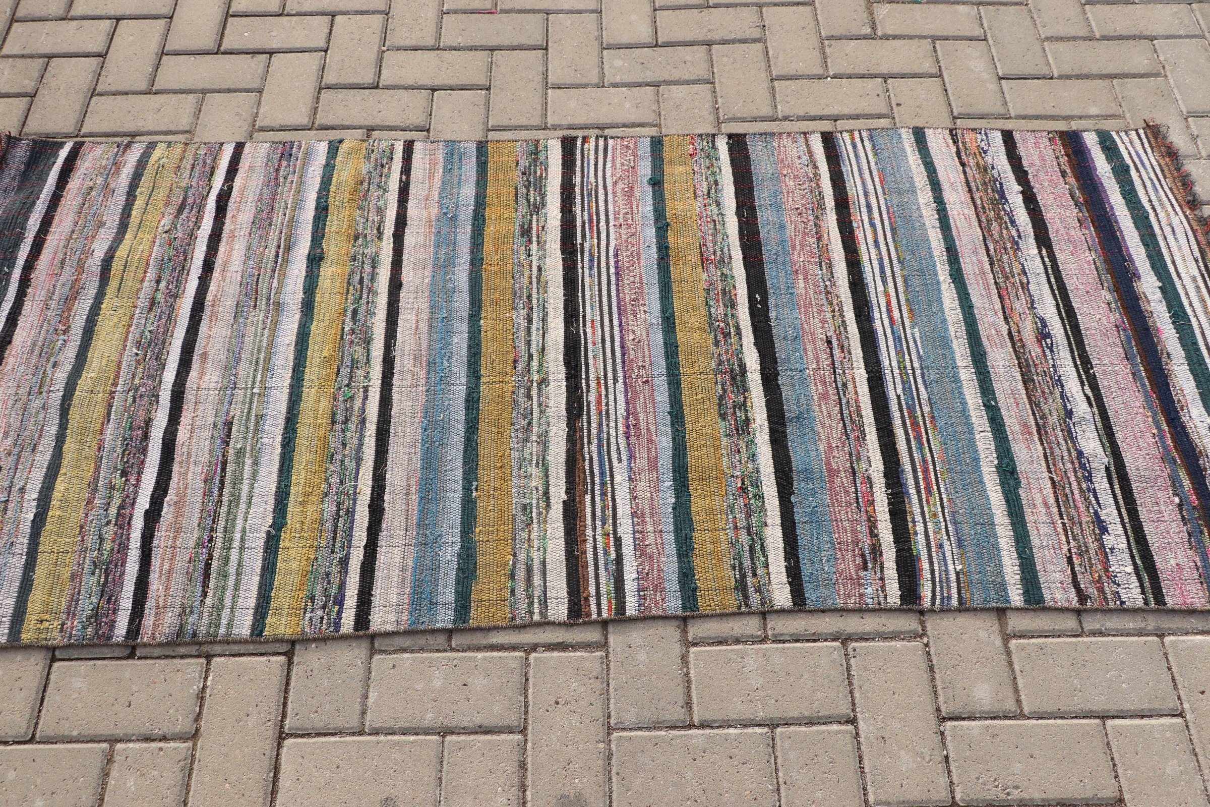 Sarı Mutfak Halısı, Kilim, Vintage Halı, Giriş Halısı, Çocuk Halısı, Antika Halı, Yer Halısı, 2.9x6.6 ft Accent Halıları, Türk Halısı, Oushak Halısı