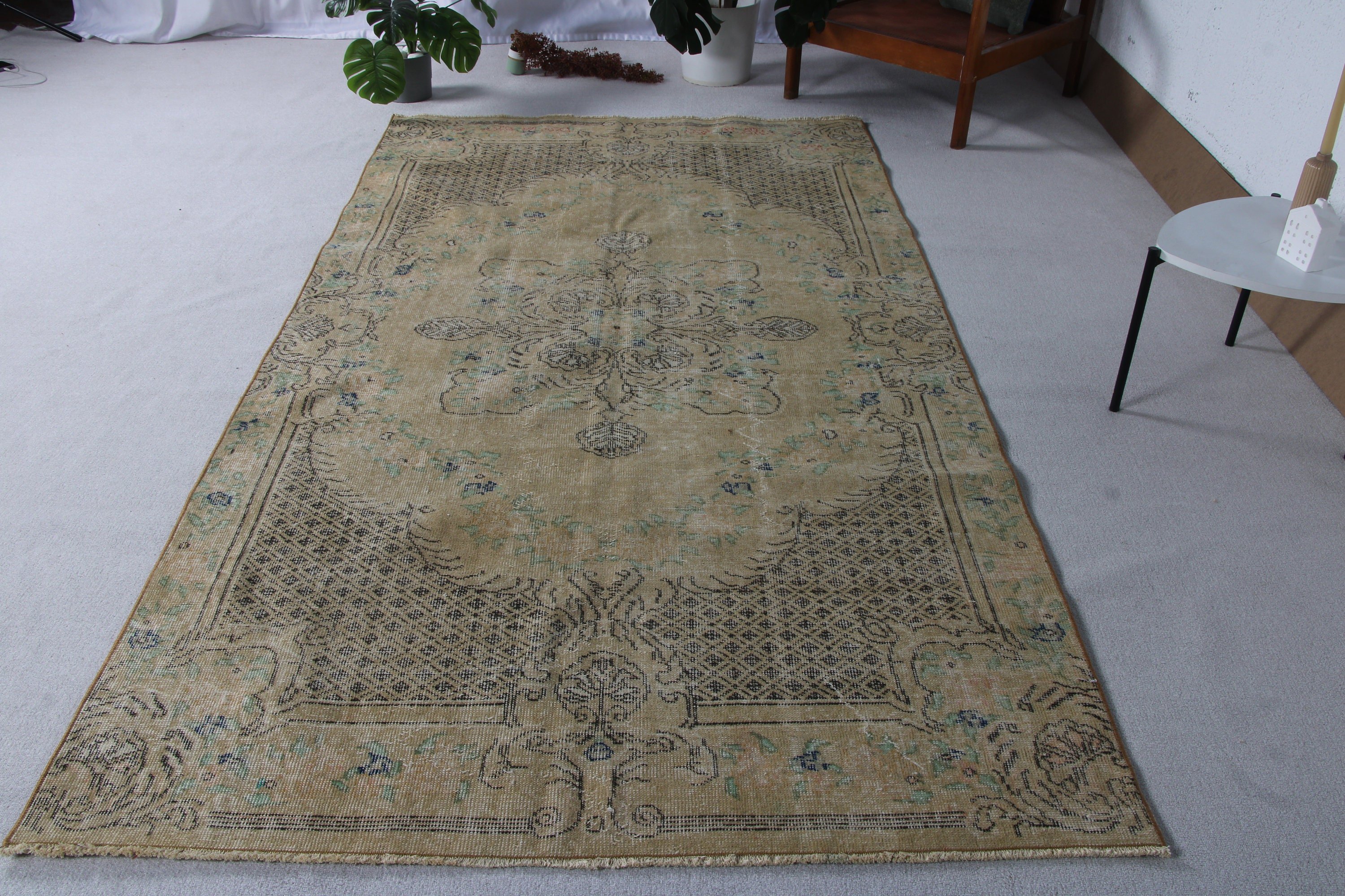 Türk Halıları, Vintage Halı, Büyük Oushak Halısı, Bej Fas Halıları, Büyük Boho Halısı, Yer Halısı, 4,9x9,1 ft Büyük Halı, Modern Halı, Organik Halılar