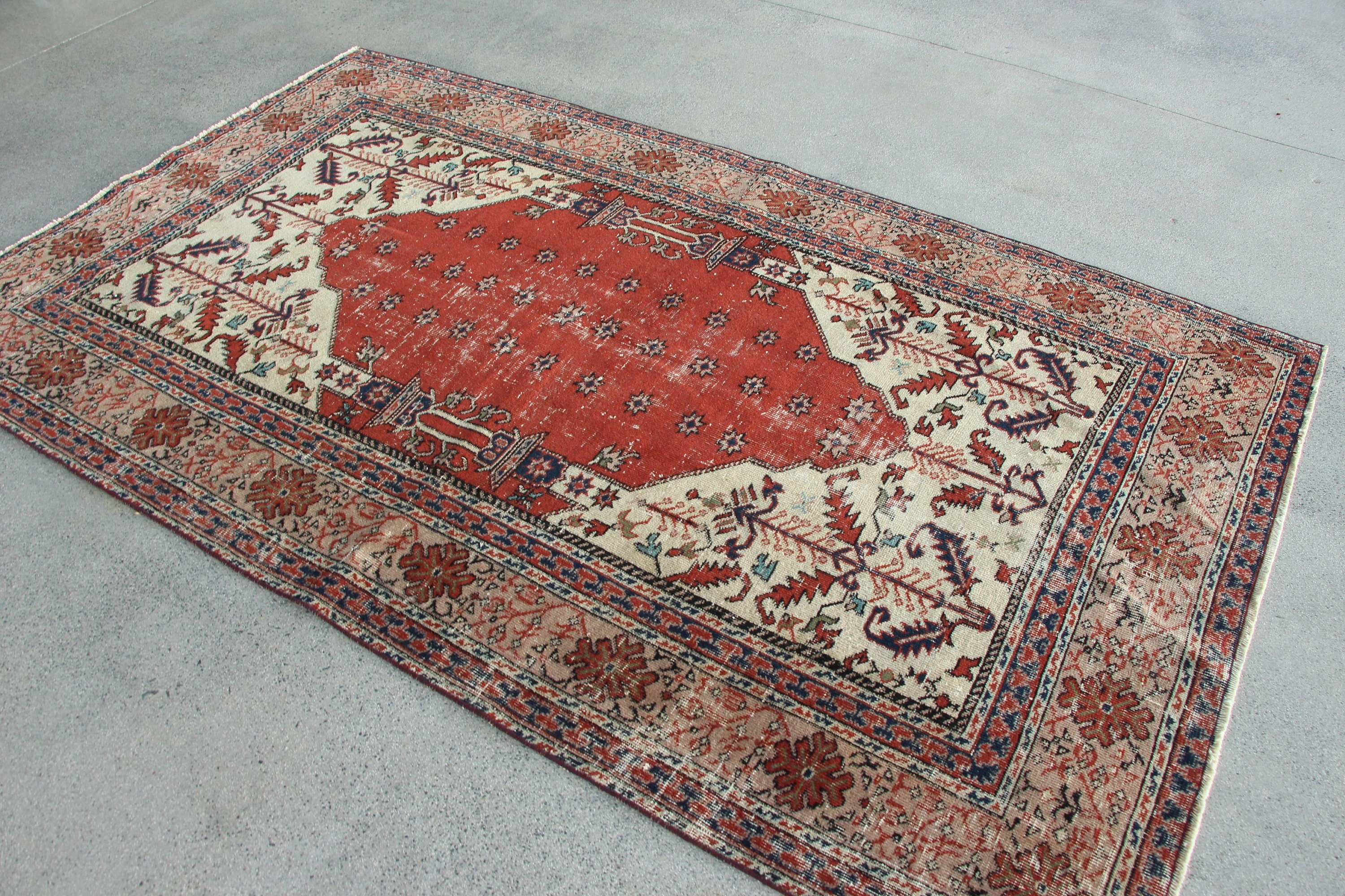 Anadolu Halısı, Yatak Odası Halısı, Türk Halısı, Turuncu 4.8x8 ft Alan Halısı, İç Mekan Halıları, Mutfak Halısı, Doğal Halı, Vintage Halılar