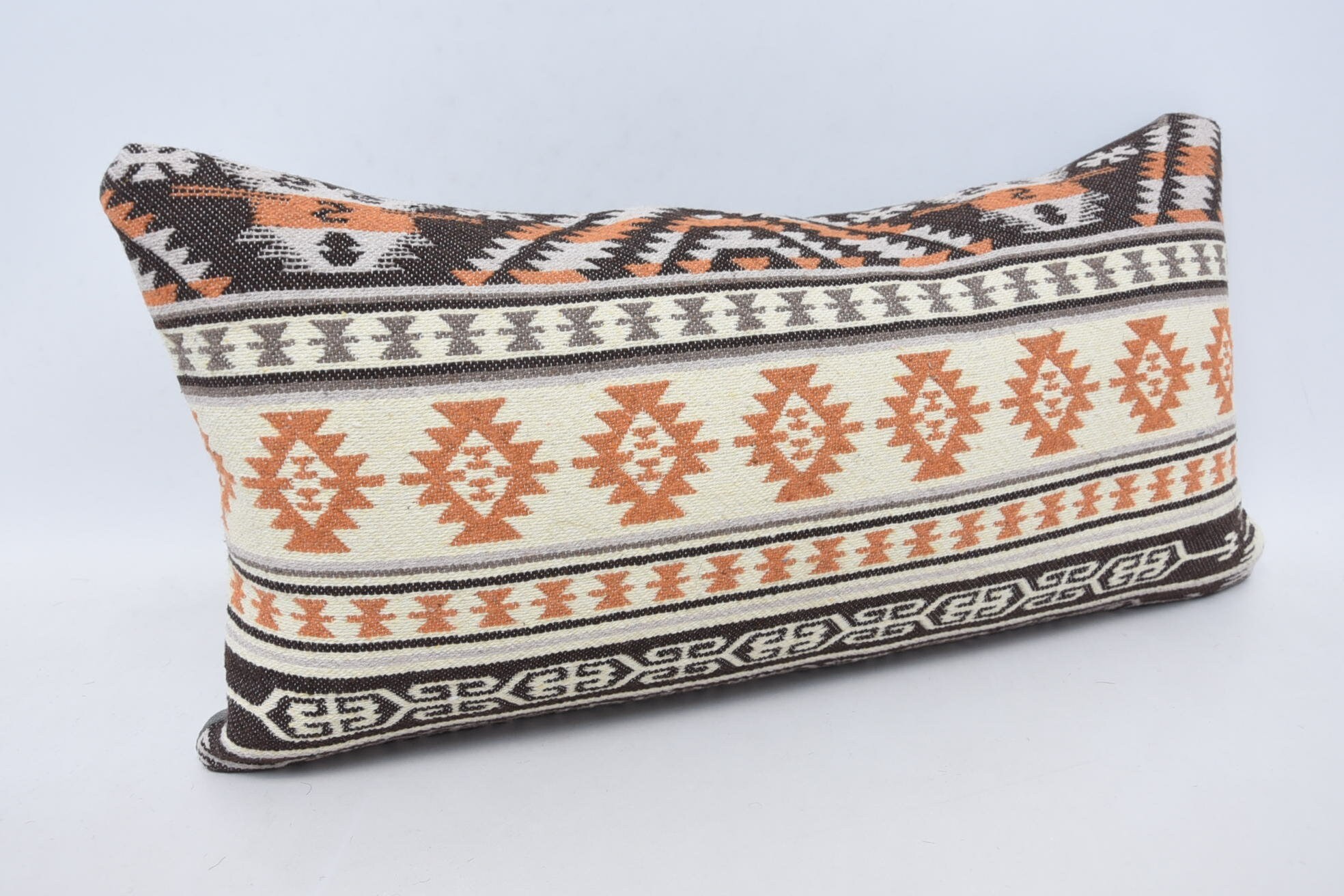 Antique Pillows, Gift Pillow, Accent Throw Cushion, Pet Pillow, Throw Kilim Pillow, 12"x24" White Cushion Case