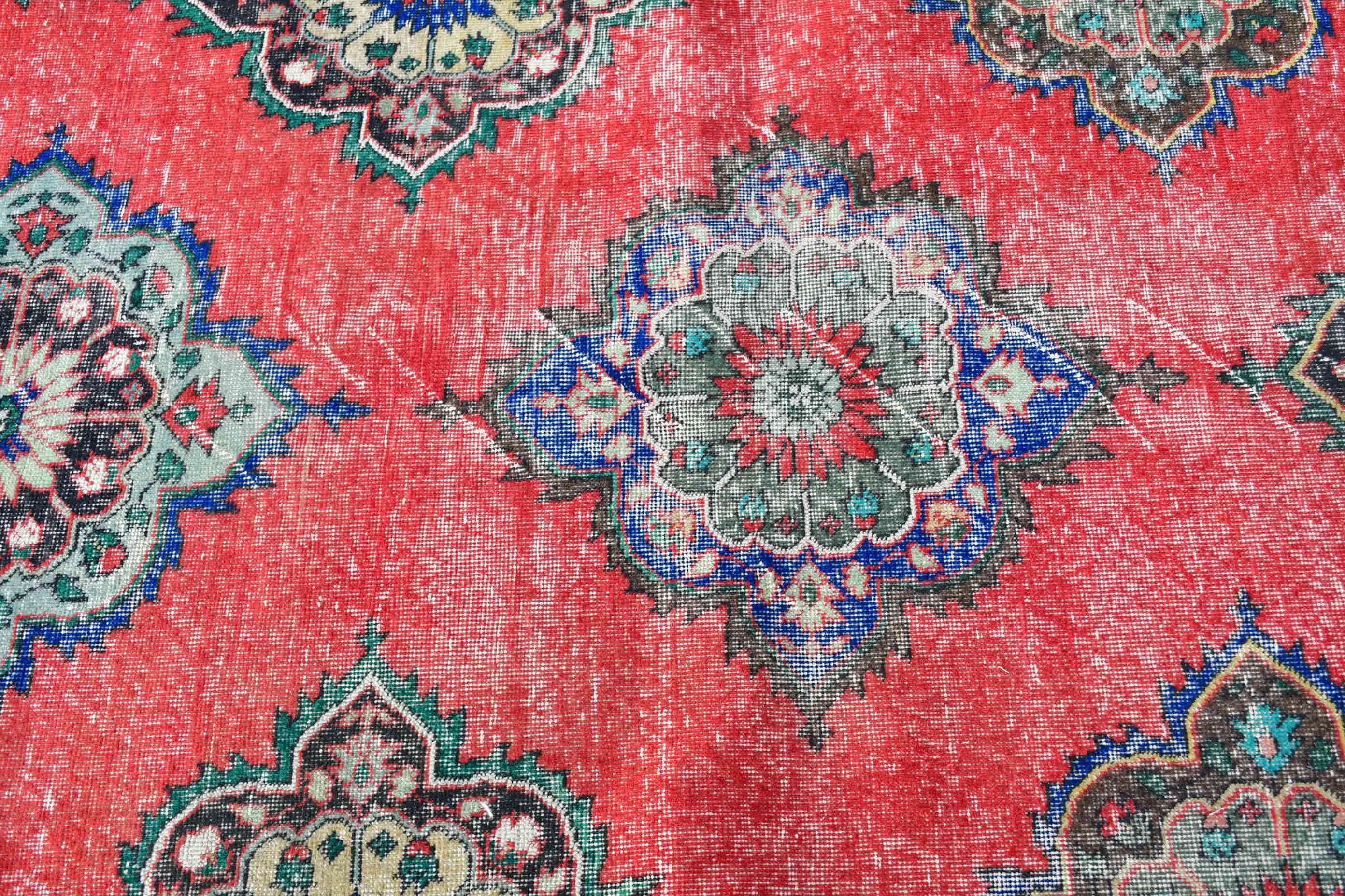 Turkish Rug, Oriental Rugs, Dining Room Rug, Wool Rug, Nursery Rugs, 3.3x7.3 ft Area Rug, Vintage Decor Rug, Red Kitchen Rug, Vintage Rugs