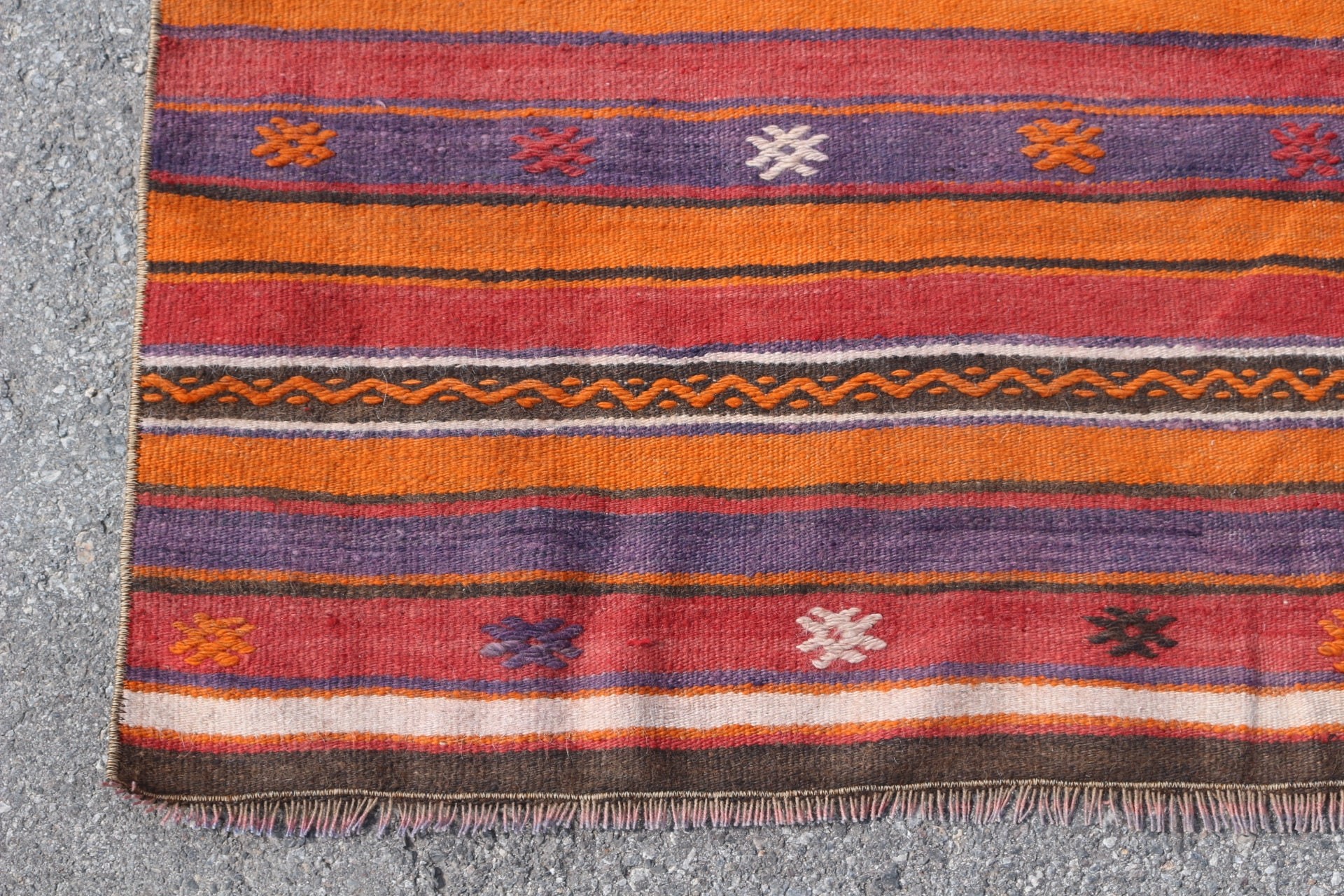 Kilim, Fas Halıları, Yemek Odası Halıları, Turuncu Yer Halısı, Salon Halısı, 5,3x8,3 ft Büyük Halı, Oryantal Halı, Türk Halısı, Eski Halı, Vintage Halılar