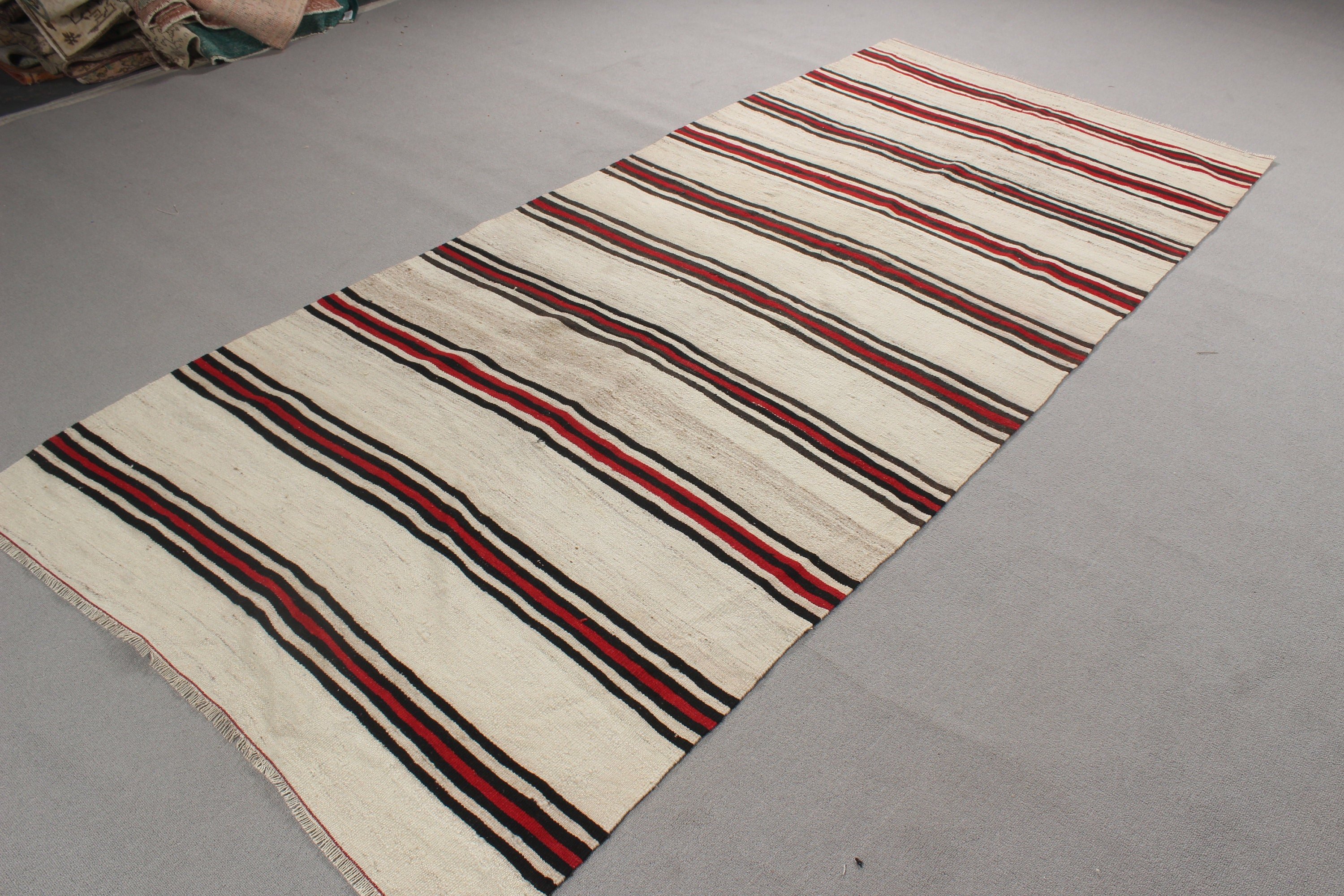 Modern Halılar, Vintage Halı, Türk Halısı, Düz Dokuma Halılar, Bej Mutfak Halısı, Kilim, 4,2x9,5 ft Alan Halısı, Çocuk Halısı, Oushak Alan Halıları