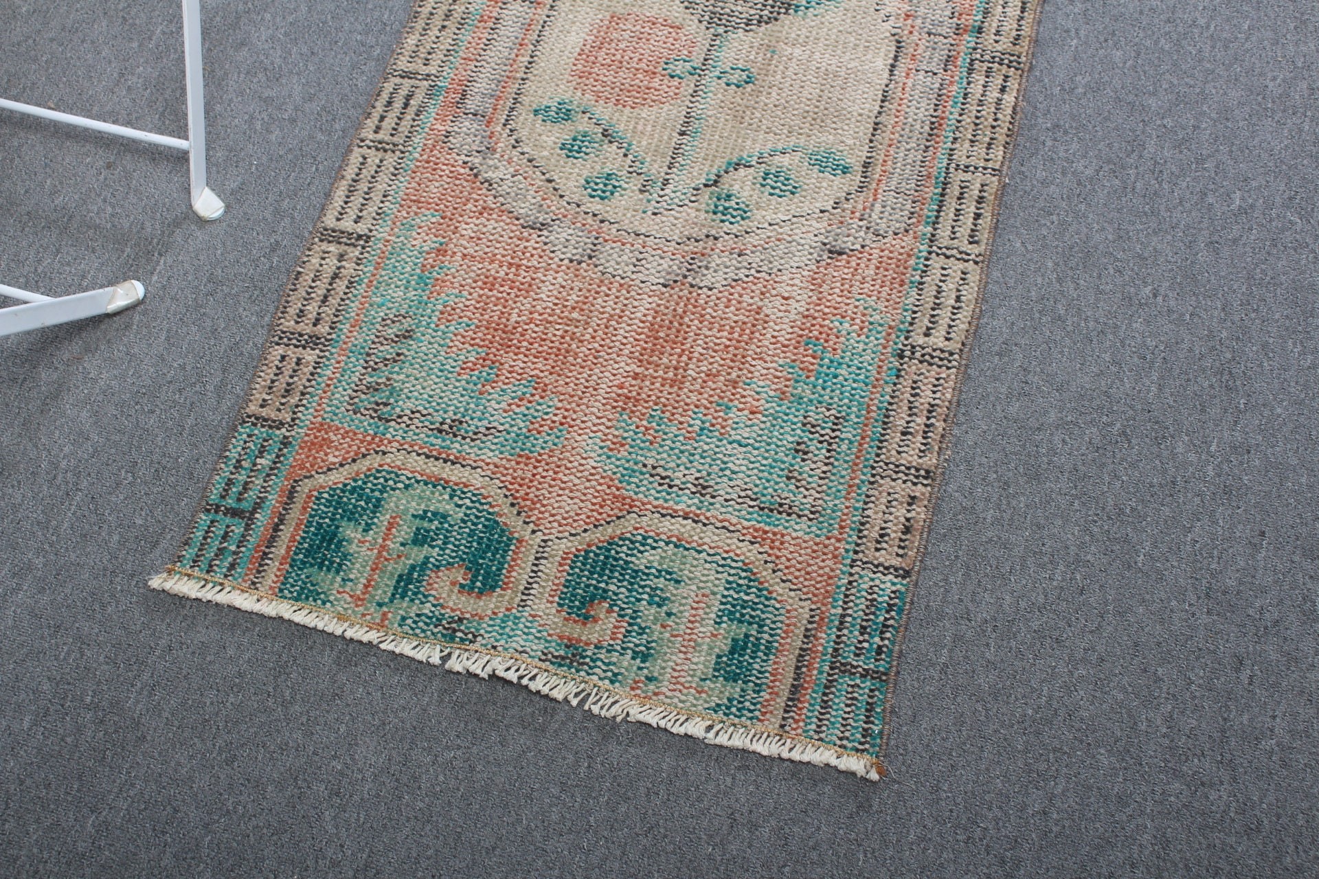 Turkish Rug, Wall Hanging Rug, Bath Rug, Cool Rug, Orange Antique Rug, Outdoor Rug, Vintage Rugs, 1.8x3.4 ft Small Rug