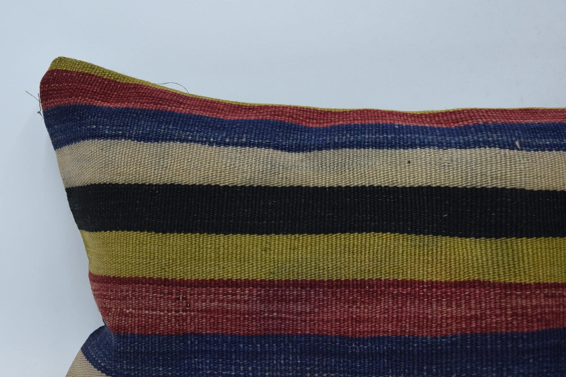 Pastel Yastık, Türk Kilim Yastık, 16"x48" Mavi Yastık Sham, Boho Yastık, El Yapımı Kilim Koltuk Yastık Kılıfı, Ev Dekor Yastık