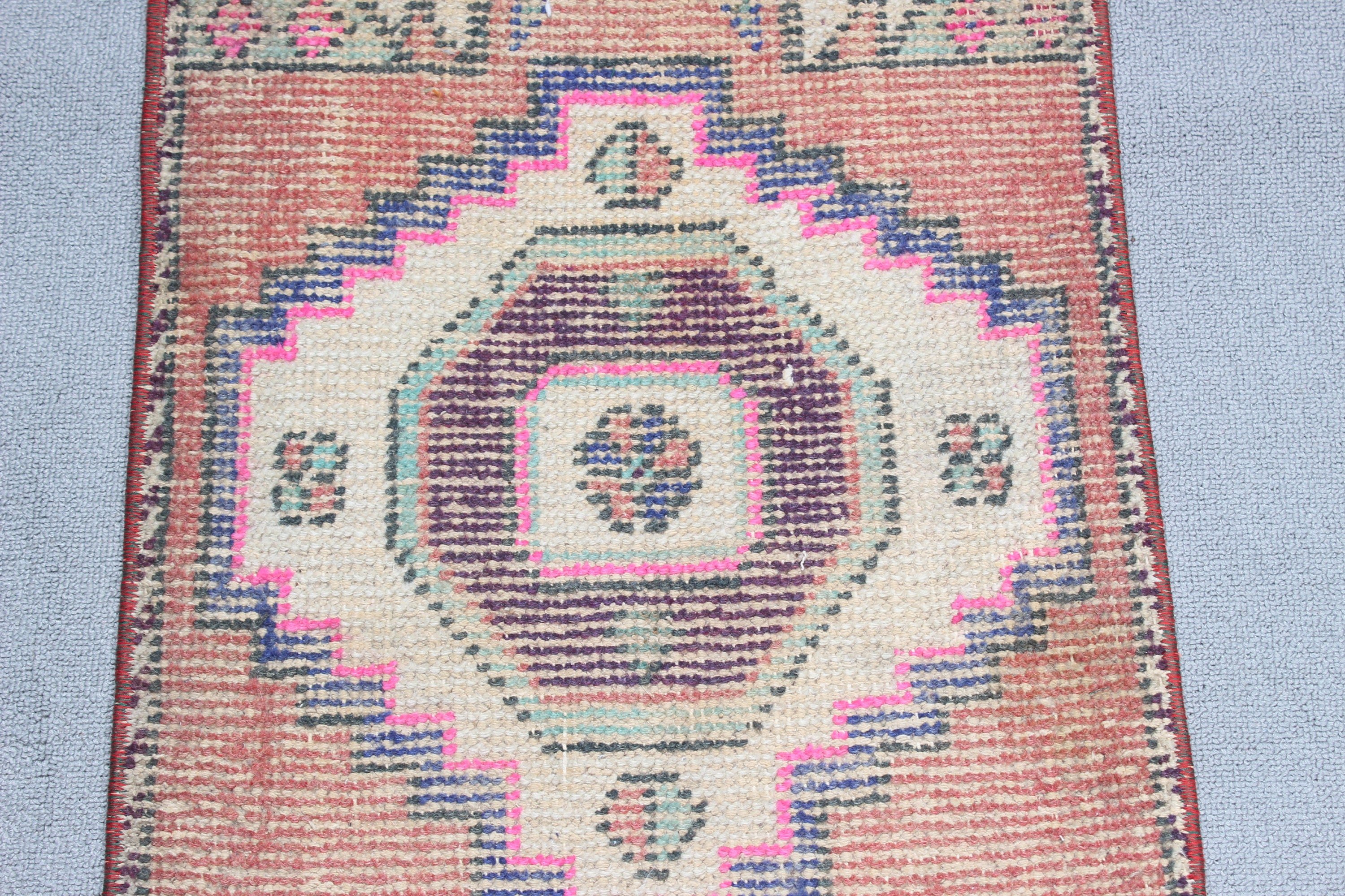 Cool Rugs, Bath Rug, Handmade Bath Mat Rugs, Turkish Rugs, Red Luxury Rugs, Vintage Rugs, Geometric Rugs, 1.4x2.7 ft Small Rug, Nursery Rug