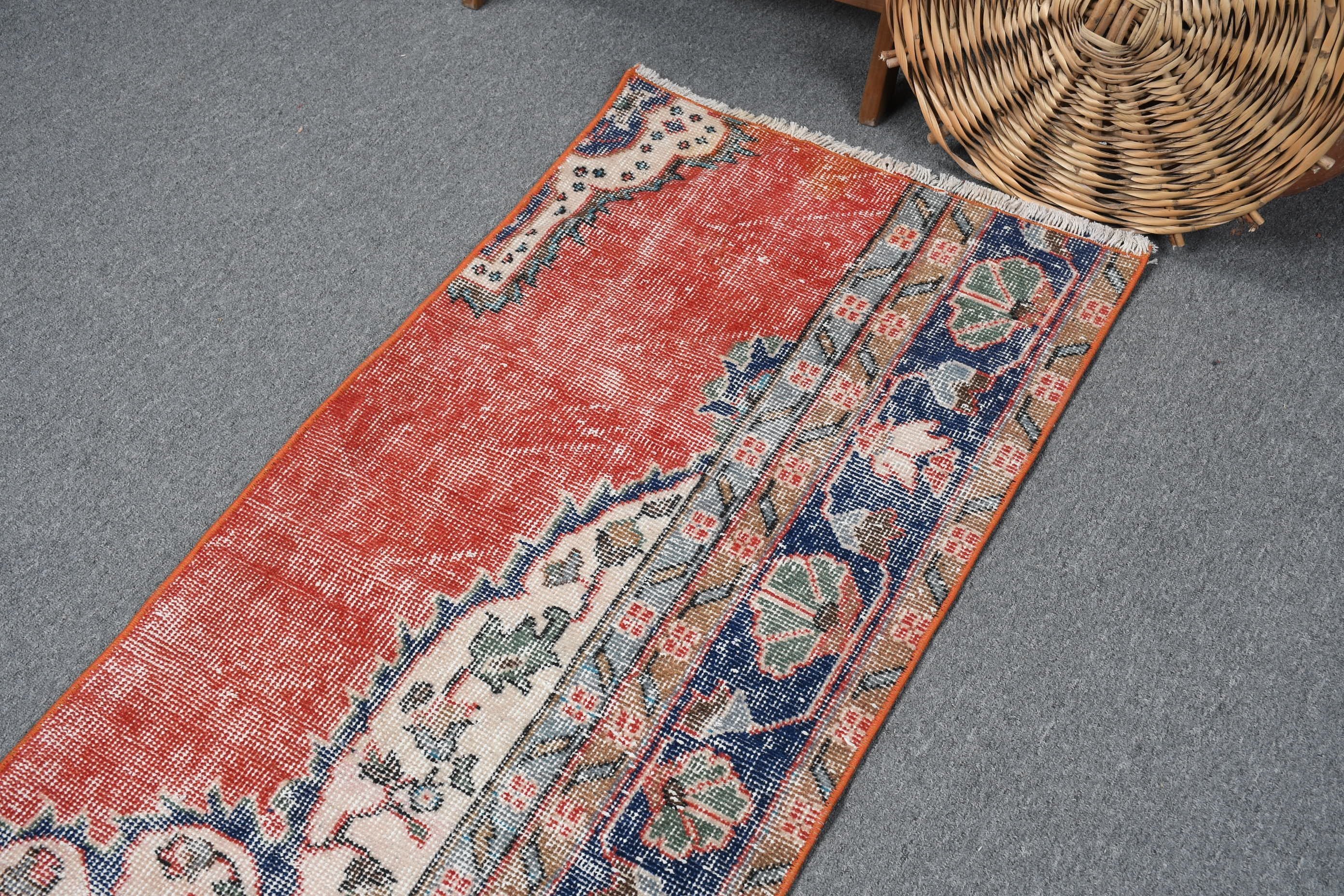 Office Rugs, Turkish Rugs, Home Decor Rug, Hallway Rug, 2x5.2 ft Runner Rug, Rugs for Runner, Vintage Rug, Red Anatolian Rug, Kitchen Rugs