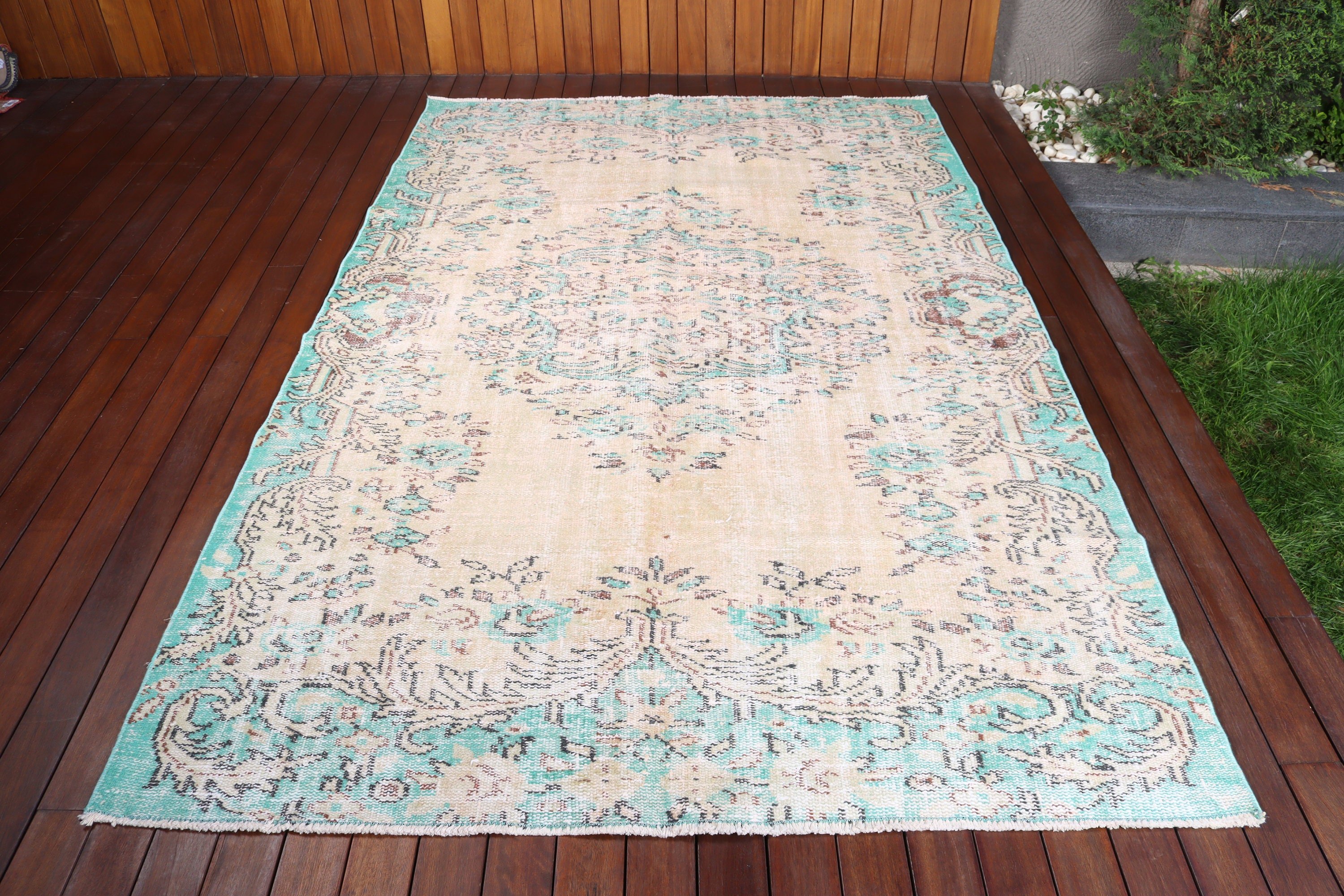 Vintage Halı, Türk Halıları, Salon Halıları, Bej Düz Dokuma Halılar, Yemek Odası Halısı, Havalı Halı, Antika Halılar, 5,4x8,4 ft Büyük Halı, Yer Halıları