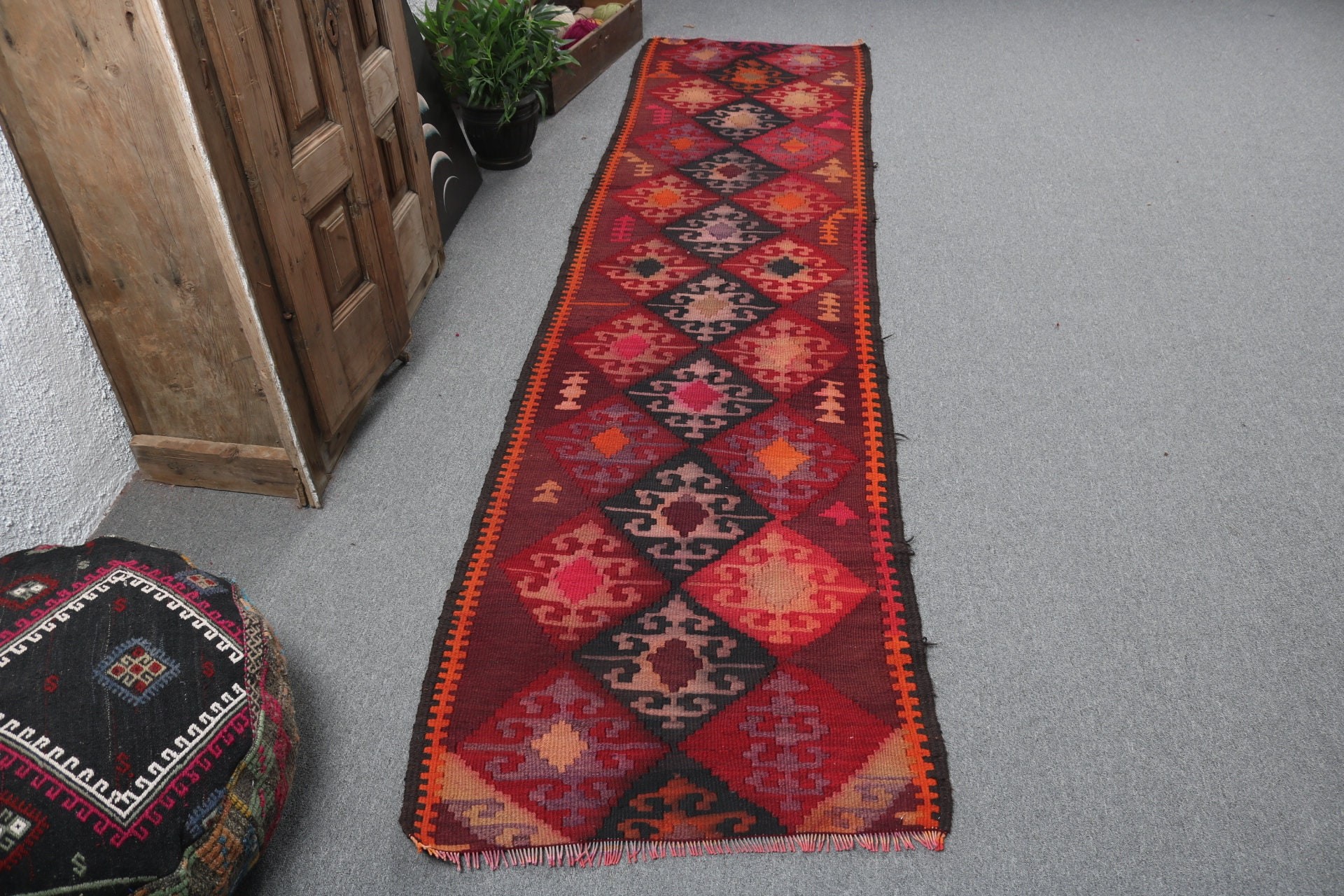 Açıklama Halısı, Mutfak Halıları, Uzun Yolluk Halısı, 2,5x9,9 ft Yolluk Halısı, Mor Yer Halıları, Türk Halıları, Modern Halı, Vintage Halılar