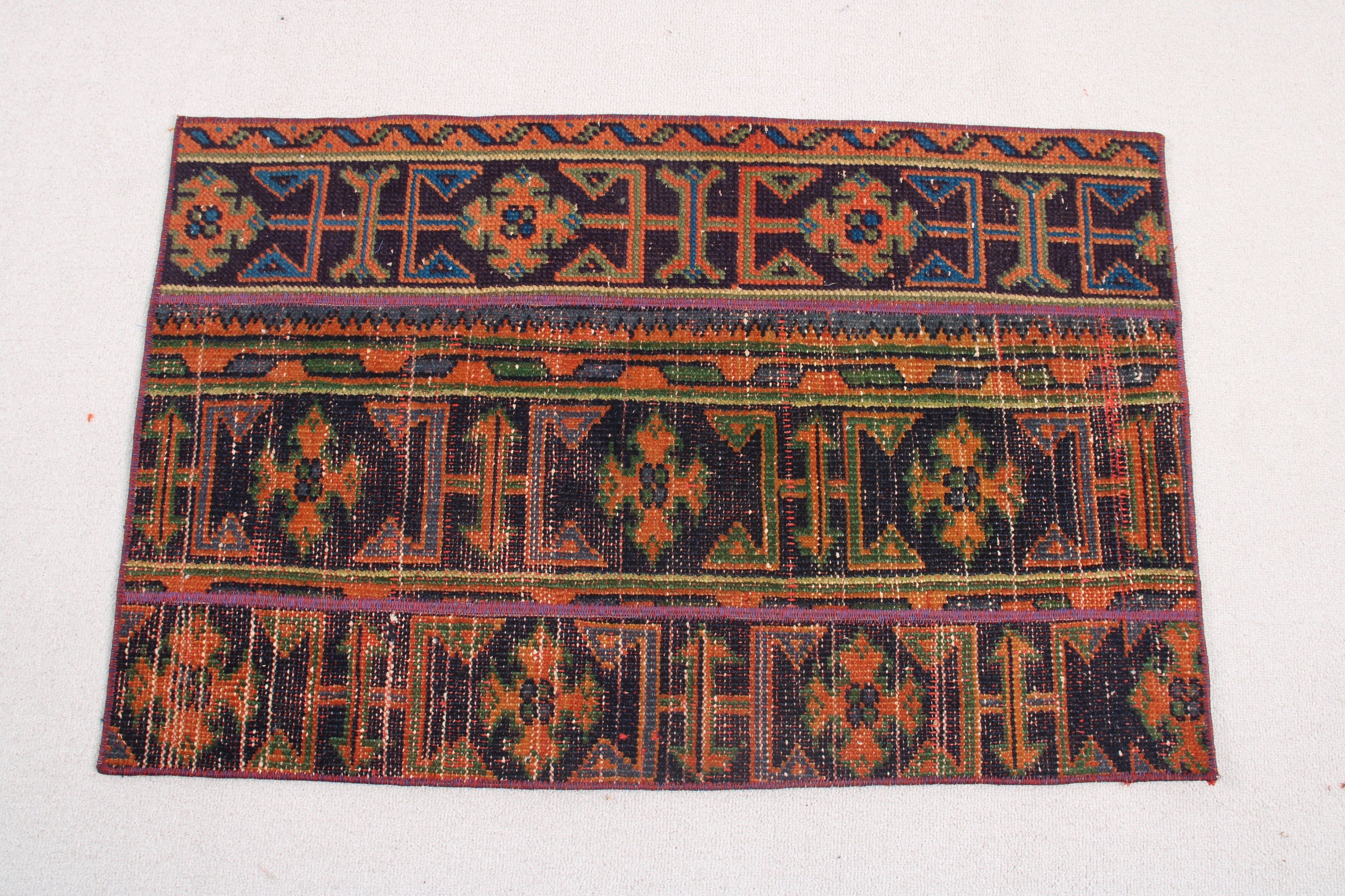 Boho Halılar, Küçük Vintage Halılar, Vintage Halılar, Dekoratif Halı, Türk Halısı, Mavi Fas Halısı, Geometrik Halı, 2x3,1 ft Küçük Halı, Banyo Halısı