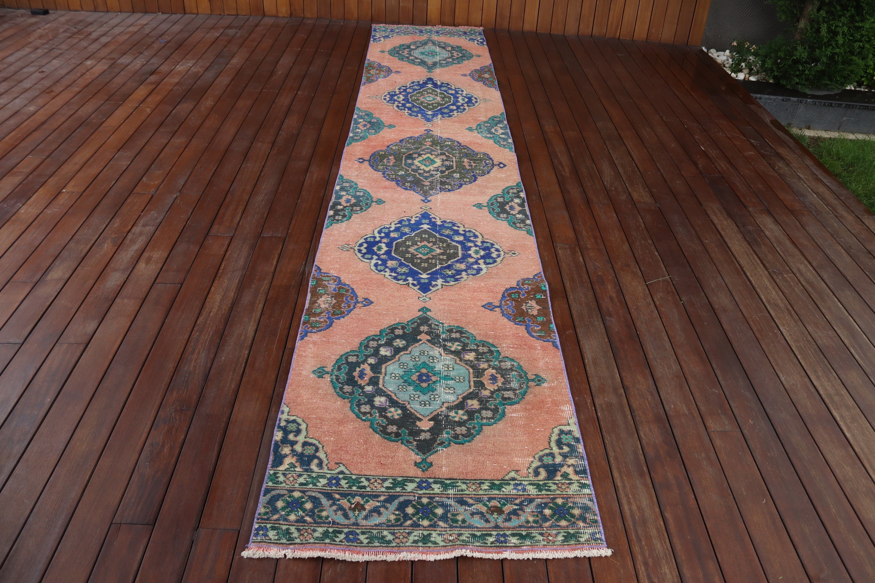 2.5x13.2 ft Yolluk Halıları, Bildiri Halısı, Türk Halısı, Koridor Halısı, Mutfak Halıları, Vintage Halı, Mavi Oushak Halısı, Anadolu Halısı, Etnik Halı