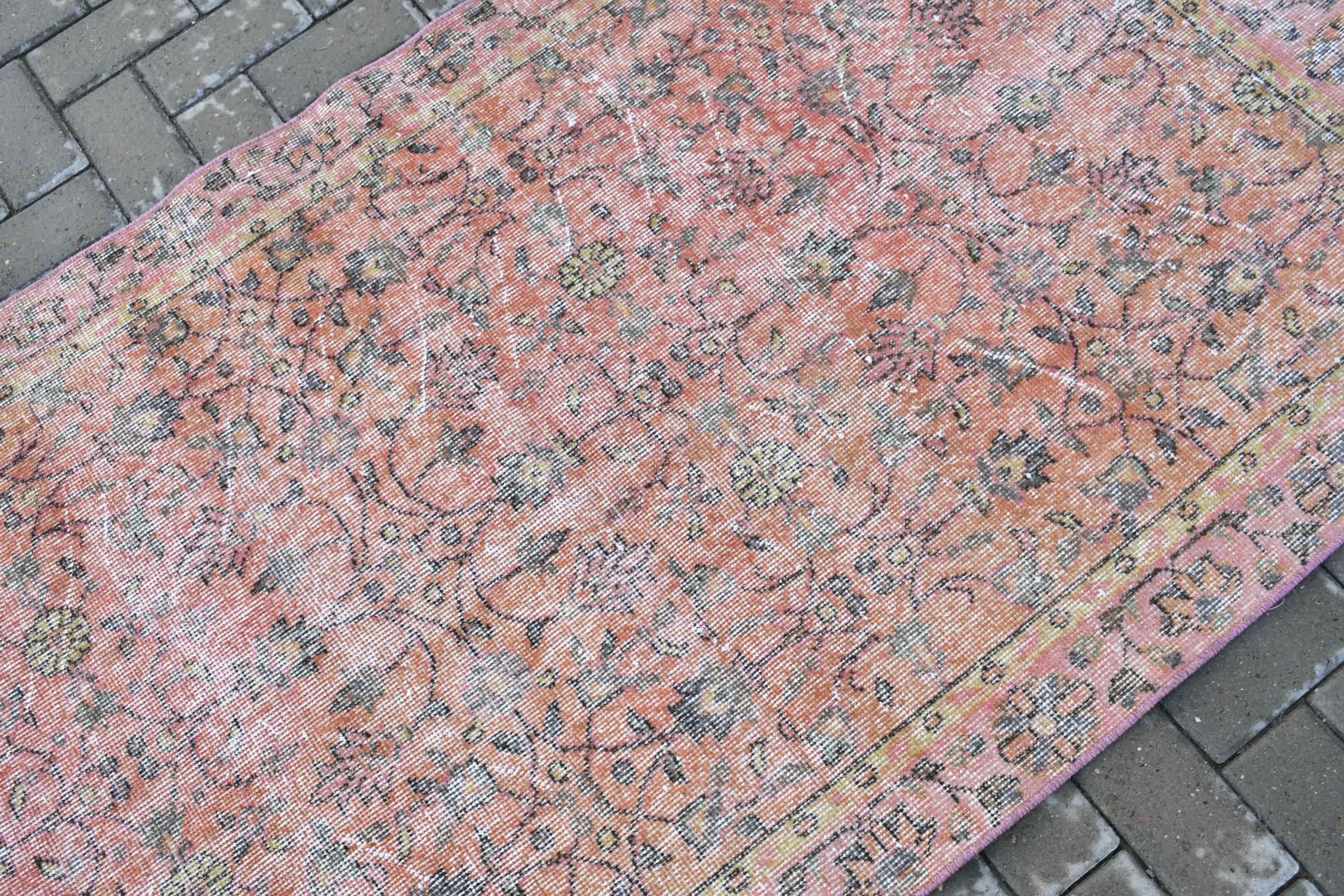 Entry Rug, Orange Kitchen Rug, Turkish Rug, Nursery Rug, 3.5x6.4 ft Accent Rug, Rugs for Nursery, Vintage Rugs, Floor Rugs, Bedroom Rug