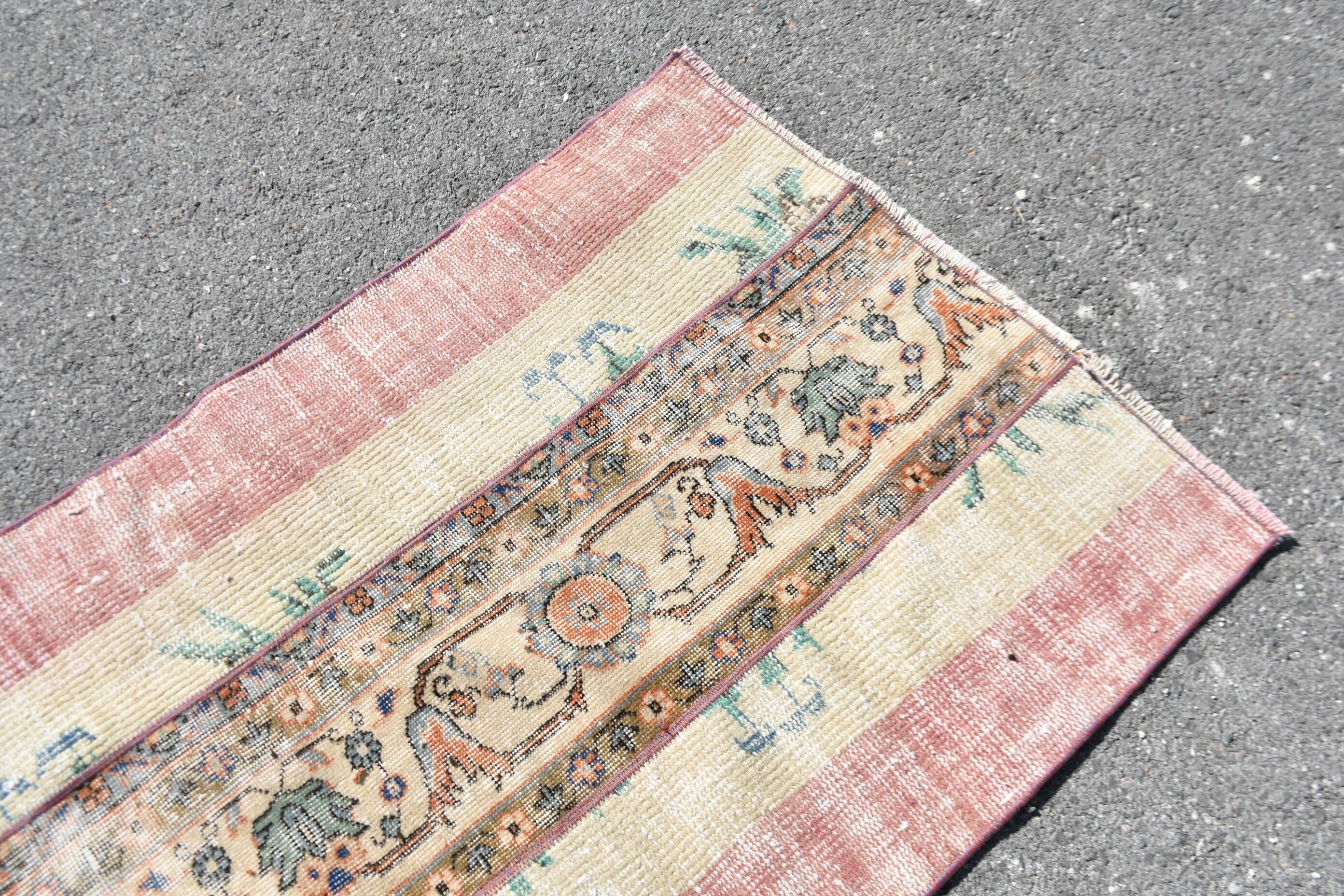 Door Mat Rug, 2.6x4.3 ft Small Rugs, Cool Rug, Bathroom Rug, Pink Oriental Rug, Floor Rug, Vintage Rugs, Rugs for Entry, Turkish Rugs