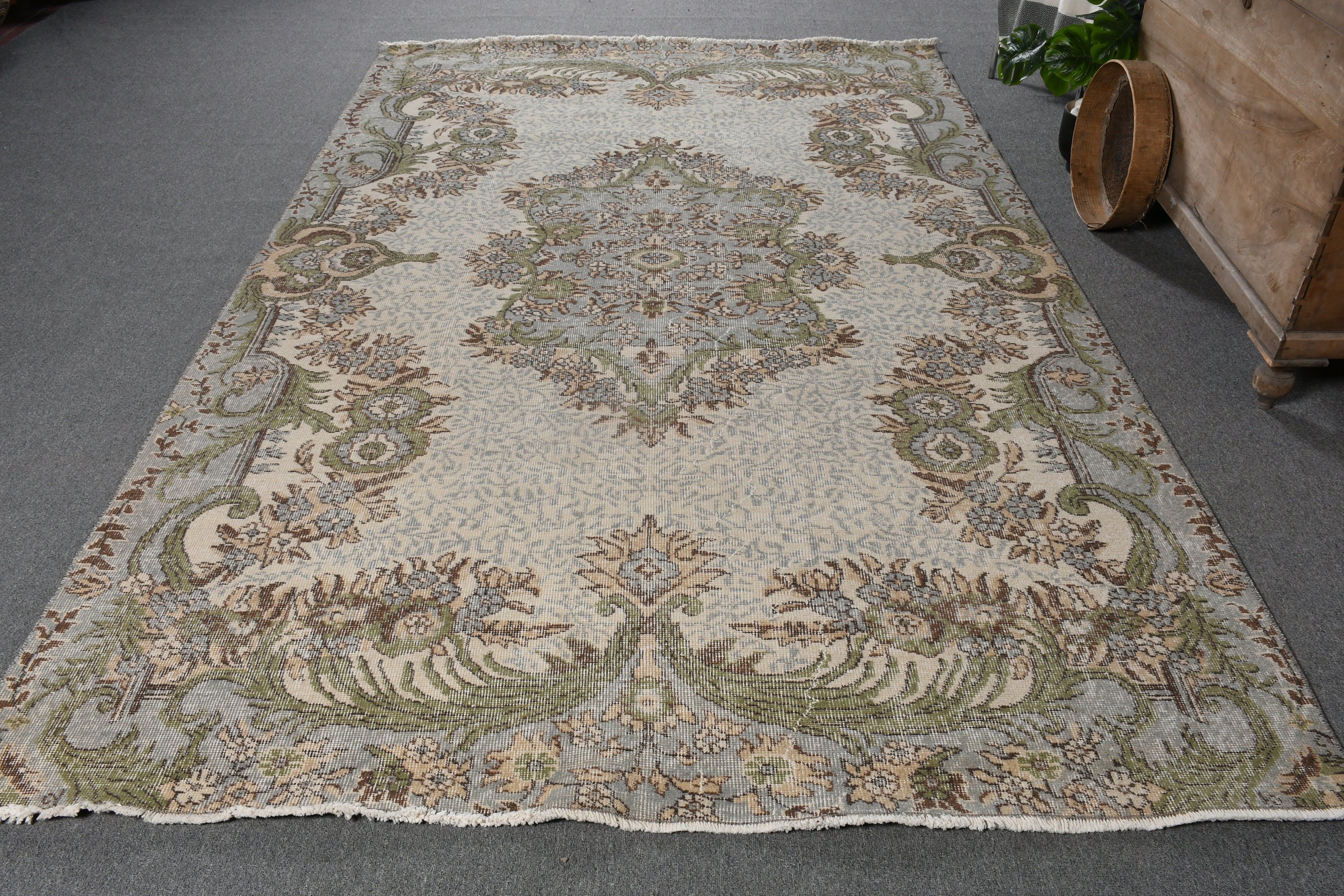 Home Decor Rug, Bedroom Rug, Turkish Rugs, 6.1x9.6 ft Large Rug, Beige Moroccan Rug, Vintage Rug, Rugs for Bedroom, Living Room Rugs