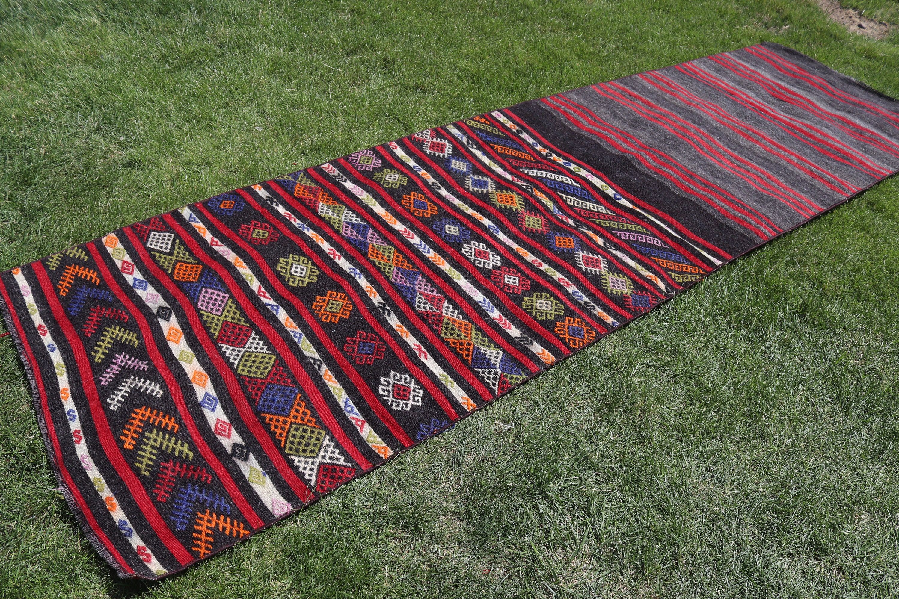 Yer Halısı, Anadolu Halısı, Merdiven Halısı, Türk Halısı, 3.1x11 ft Runner Halısı, Mutfak Halıları, Kilim, Siyah Boho Halıları, Vintage Halılar, Ev Dekorasyonu Halısı