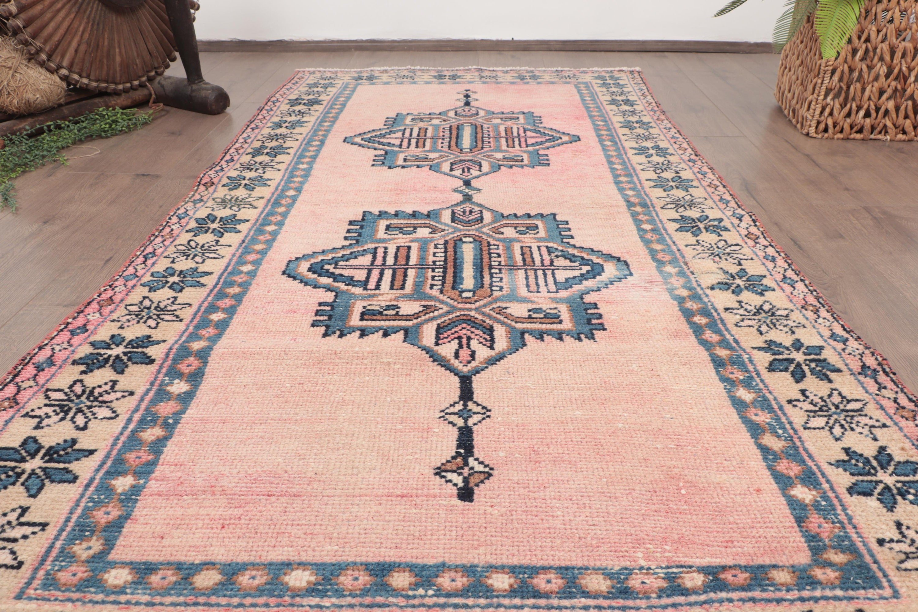 Turkish Rugs, Bedroom Rugs, Neutral Rug, Vintage Rug, Pink Home Decor Rugs, 3.2x6.1 ft Accent Rug, Rugs for Entry, Boho Rugs, Geometric Rug