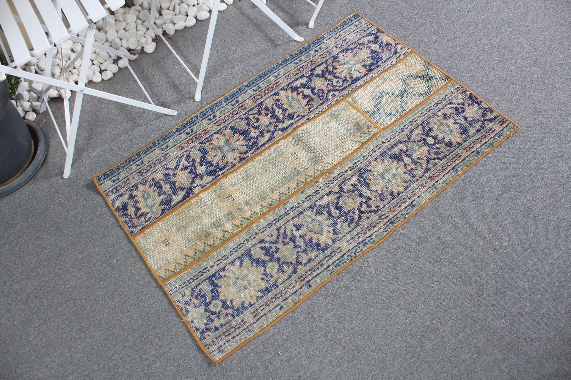 Floor Rugs, Vintage Rug, Turkish Rug, Blue Bedroom Rugs, 2.5x3.7 ft Small Rug, Rugs for Nursery, Car Mat Rug, Entry Rugs