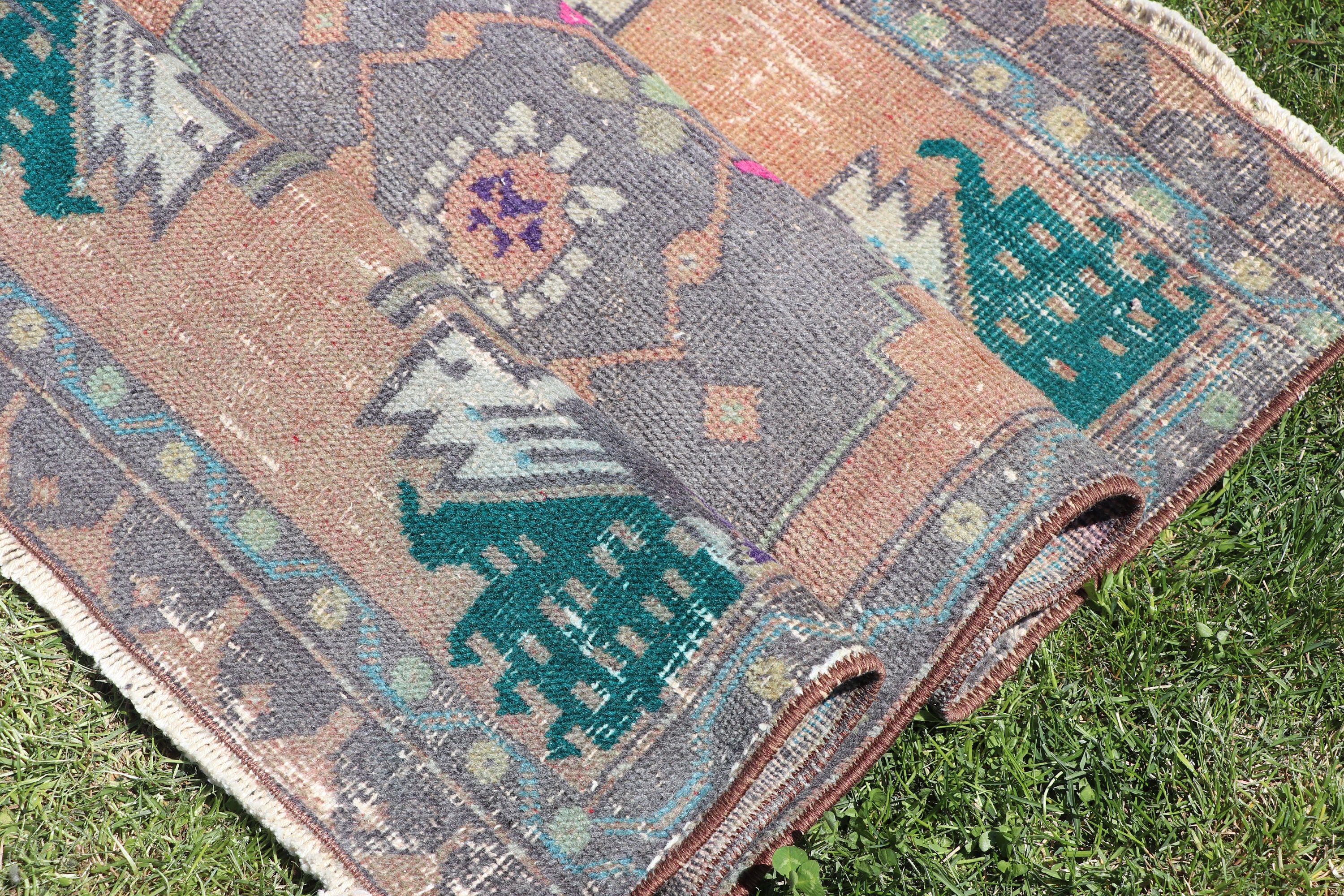 Handwoven Rug, Orange Bedroom Rug, Vintage Rugs, Aztec Rug, Nursery Rugs, Turkish Rugs, Door Mat Rugs, Modern Rug, 1.7x3.4 ft Small Rug