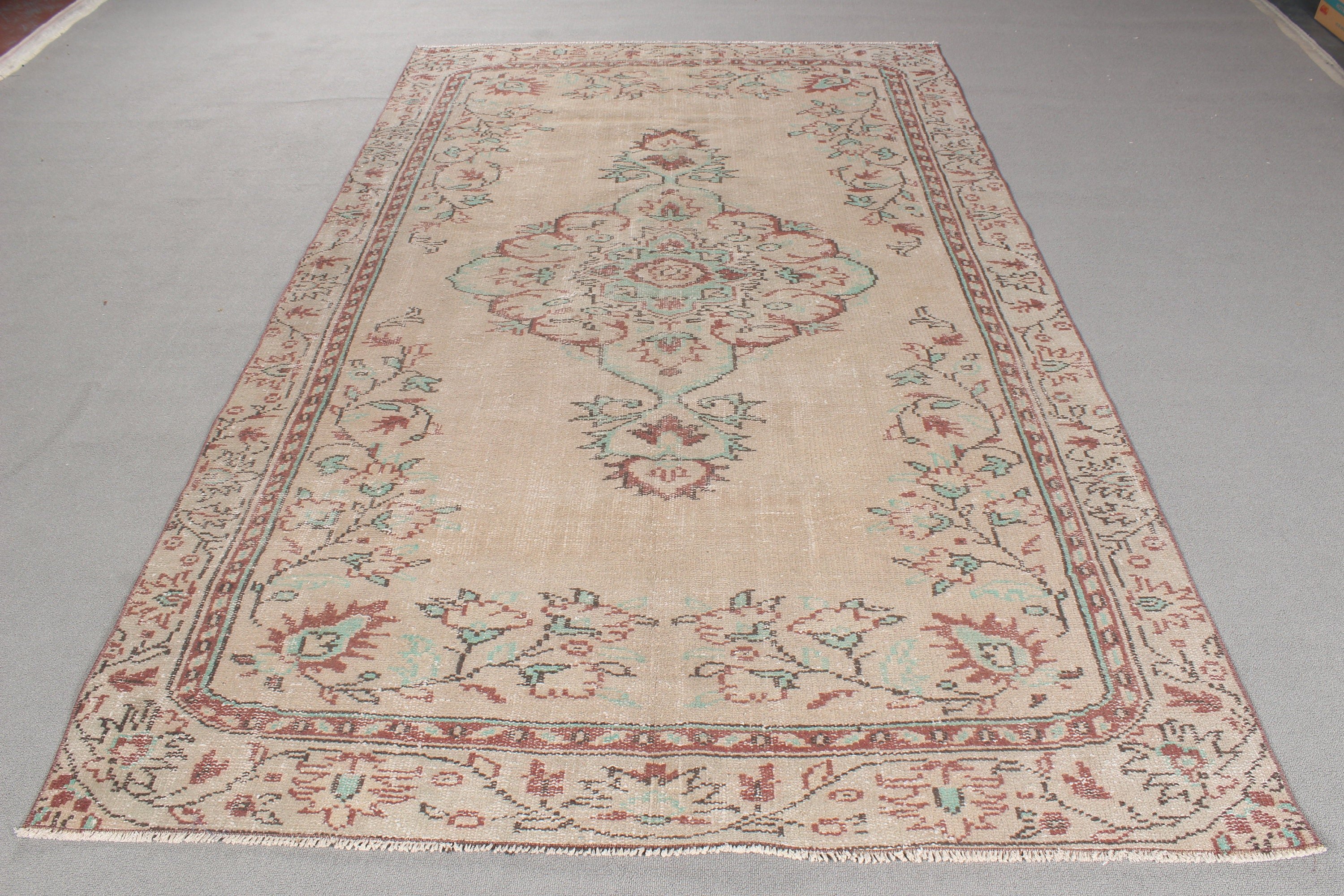 Cool Halılar, Bej 5.4x8.7 ft Büyük Halı, Oturma Odası Halısı, Fas Halısı, Boho Halısı, Türk Halıları, Büyük Vintage Halı, Vintage Halı