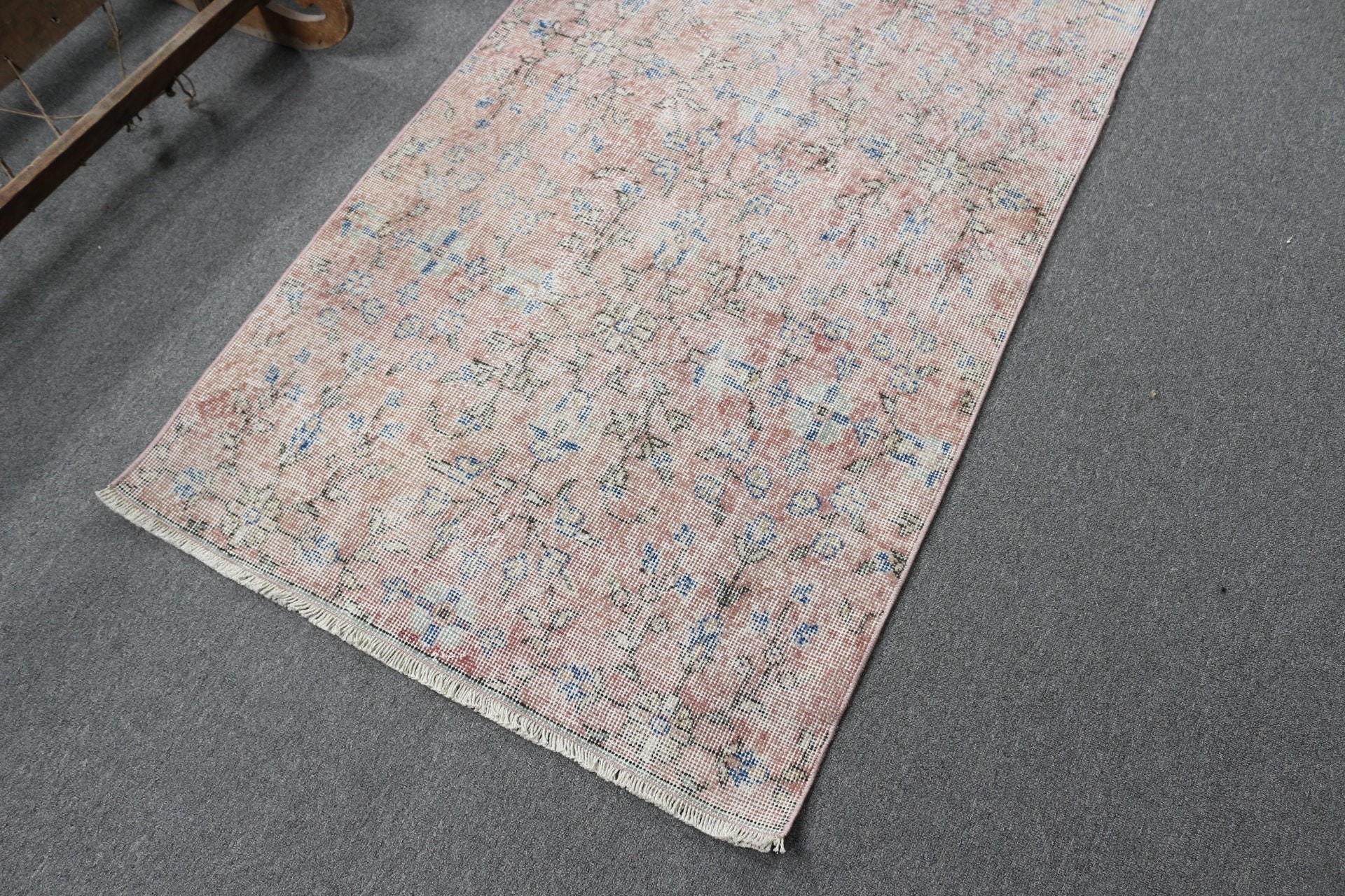 Nursery Rug, 3x5.8 ft Accent Rug, Boho Rug, Rugs for Nursery, Entry Rugs, Antique Rug, Turkish Rugs, Vintage Rug, Pink Wool Rug, Wool Rug