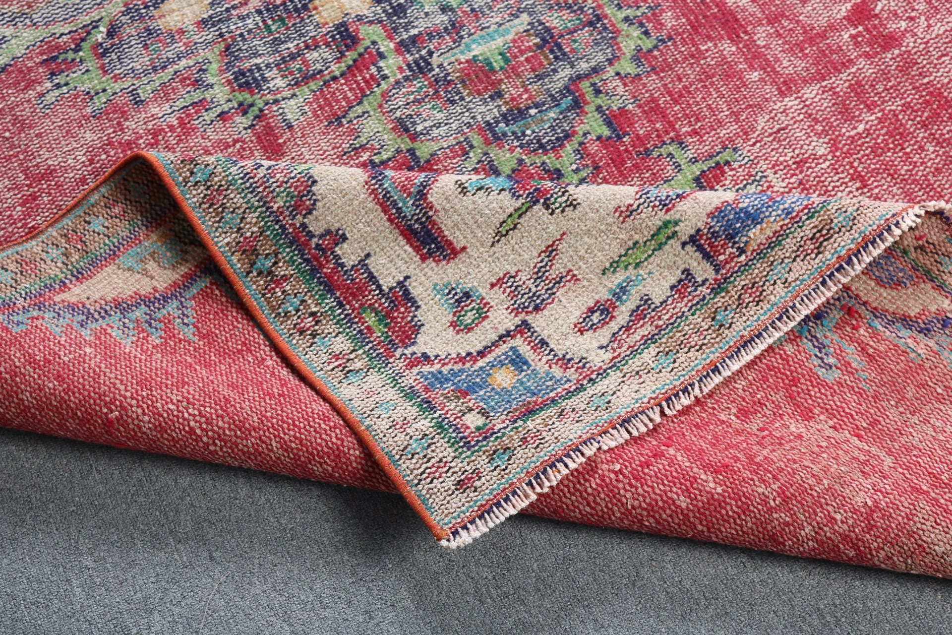 Vintage Rugs, Bedroom Rugs, Turkish Rugs, 4.7x8.2 ft Area Rug, Antique Rug, Boho Area Rug, Pink Geometric Rug, Bohemian Rug, Handwoven Rugs