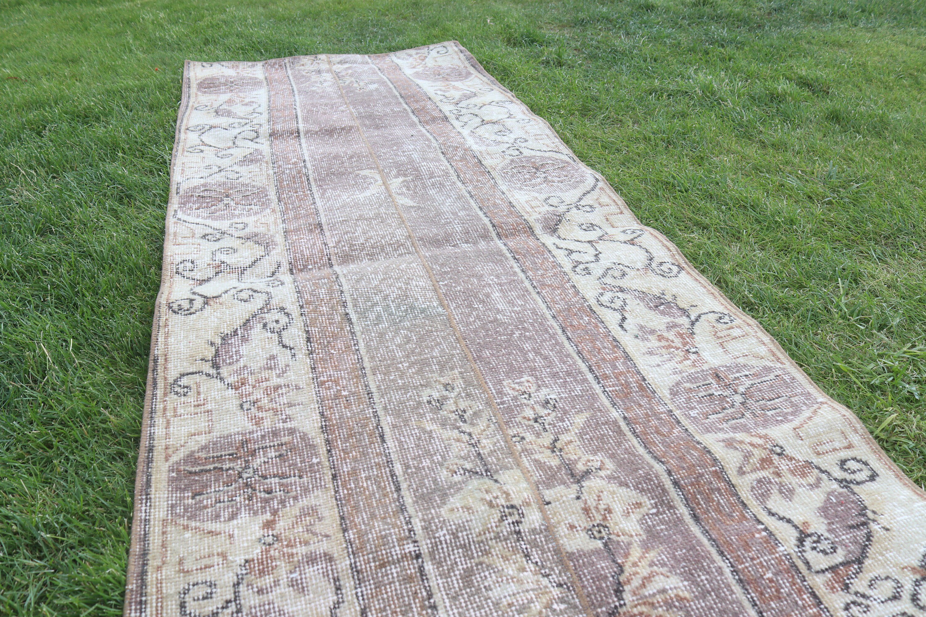 Açıklama Halıları, Yün Halıları, Bej Fas Halısı, Vintage Halılar, 2,6x7,4 ft Runner Halıları, Türk Halıları, Koridor Halıları, Mutfak Halısı