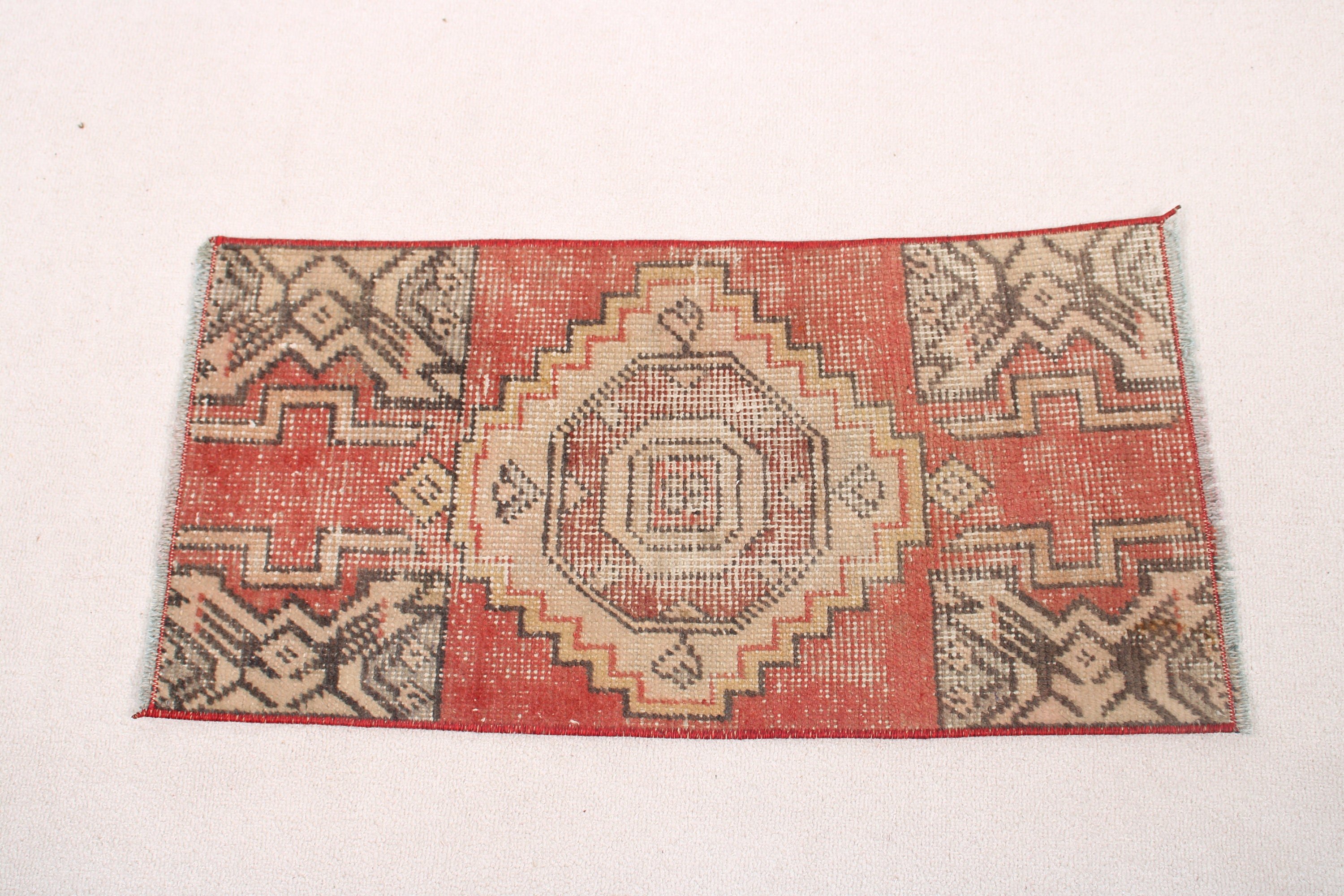 Vintage Decor Rug, Bedroom Rug, Small Boho Rugs, Red Wool Rugs, Cool Rug, Door Mat Rugs, Vintage Rugs, Turkish Rug, 1.3x2.6 ft Small Rugs