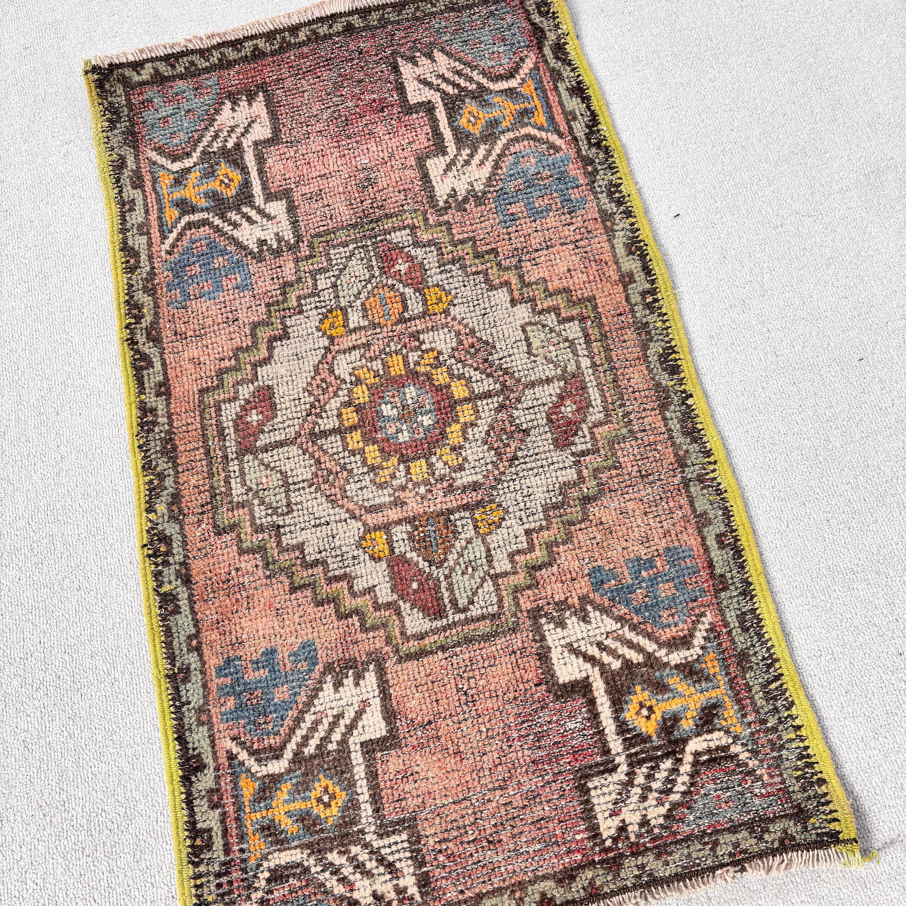 Bath Rug, Vintage Decor Rug, Pink Flatweave Rugs, Flatweave Rugs, 1.7x3 ft Small Rug, Car Mat Rugs, Kitchen Rugs, Turkish Rug, Vintage Rugs