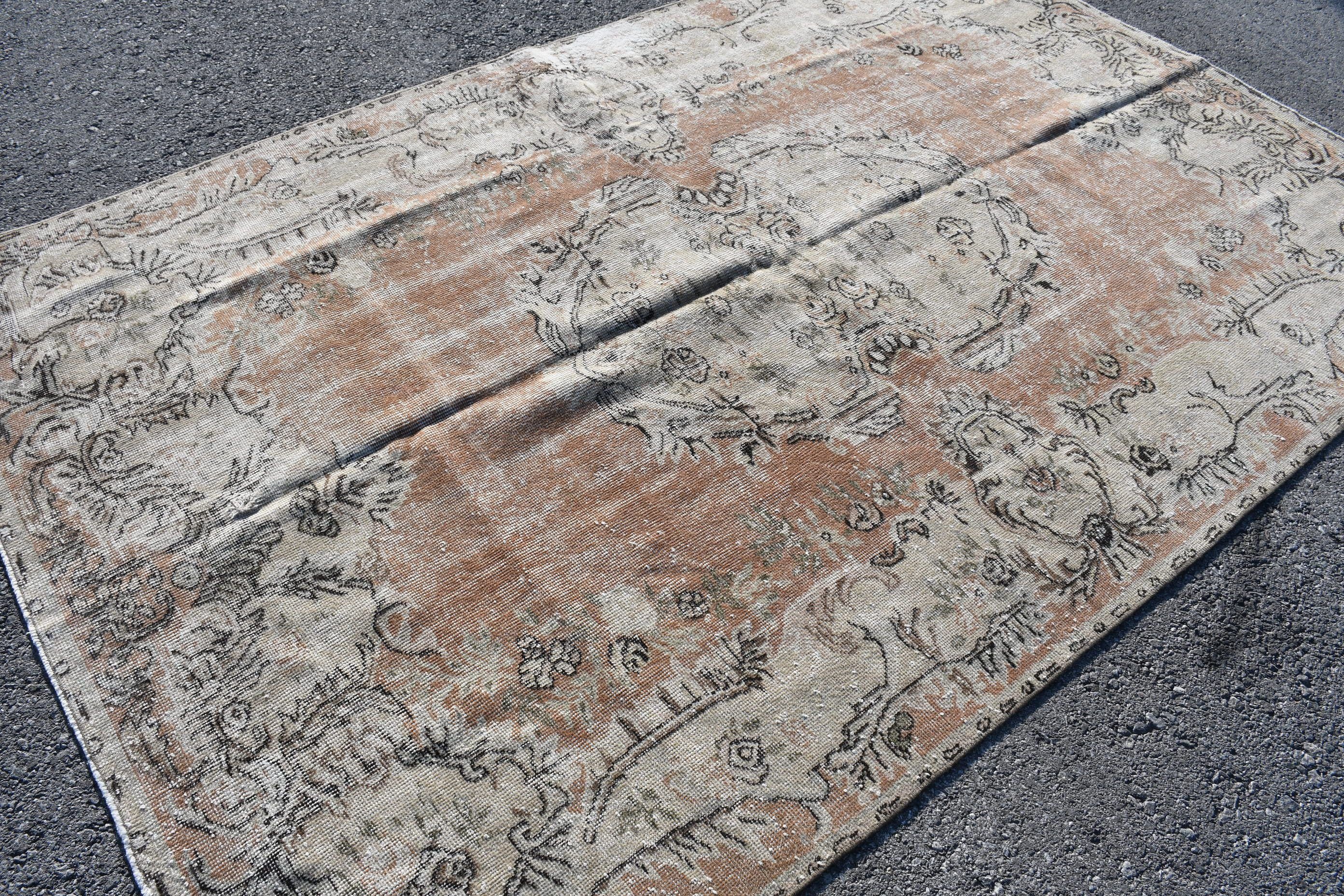 Beige Oriental Rug, Anatolian Rug, 5.5x8.8 ft Large Rugs, Floor Rug, Old Rug, Dining Room Rug, Bedroom Rug, Turkish Rug, Vintage Rugs