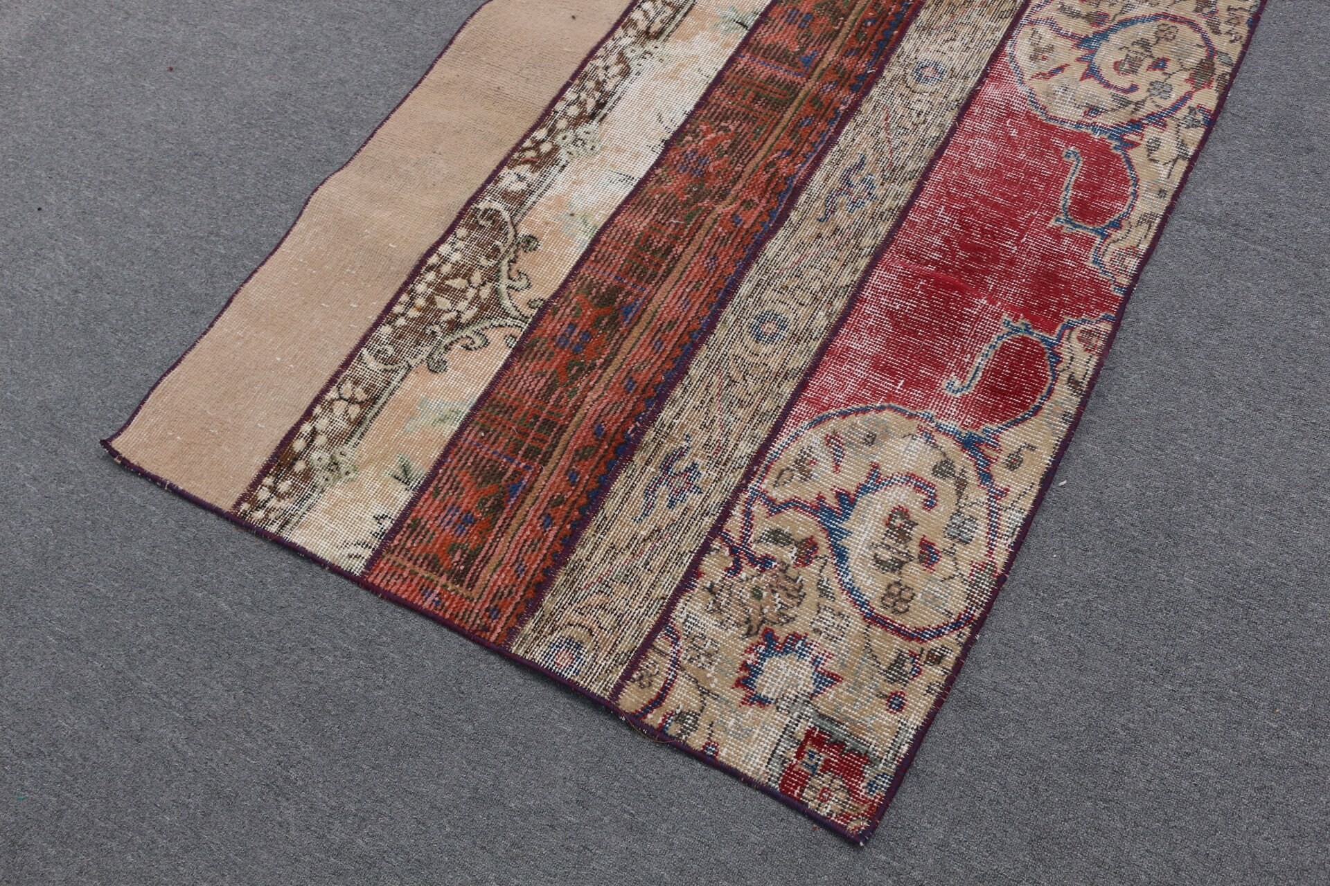 Araba Mat Halısı, Sanat Halısı, 3.2x4.2 ft Küçük Halı, Kapı Paspası Halısı, Gökkuşağı Anadolu Halısı, Vintage Halılar, Ev Dekorasyonu Halısı, Türk Halısı