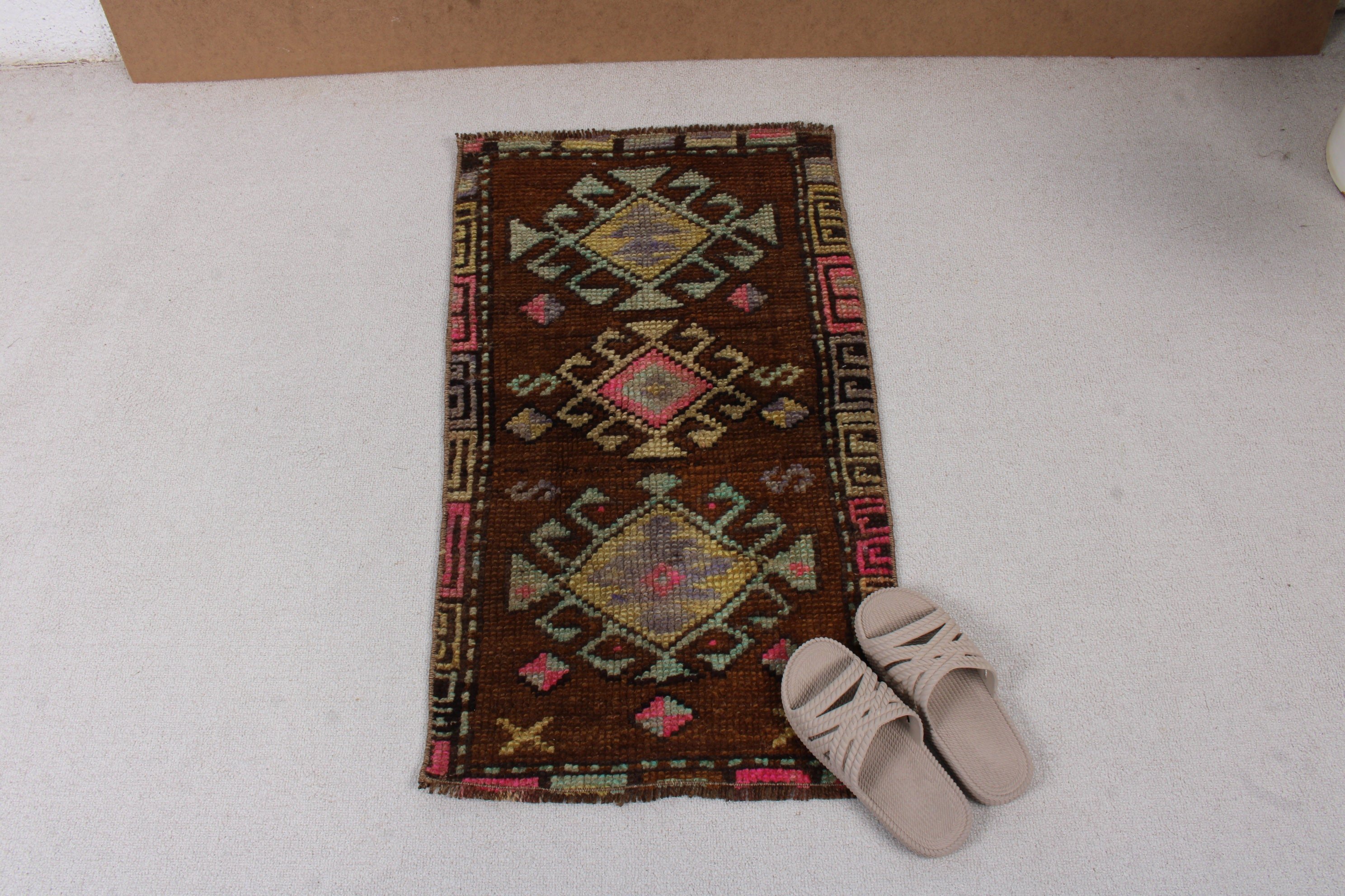 Small Vintage Rug, Small Boho Rugs, Bronze Antique Rugs, Wool Rugs, 1.6x2.8 ft Small Rugs, Vintage Rugs, Turkish Rugs, Kitchen Rugs