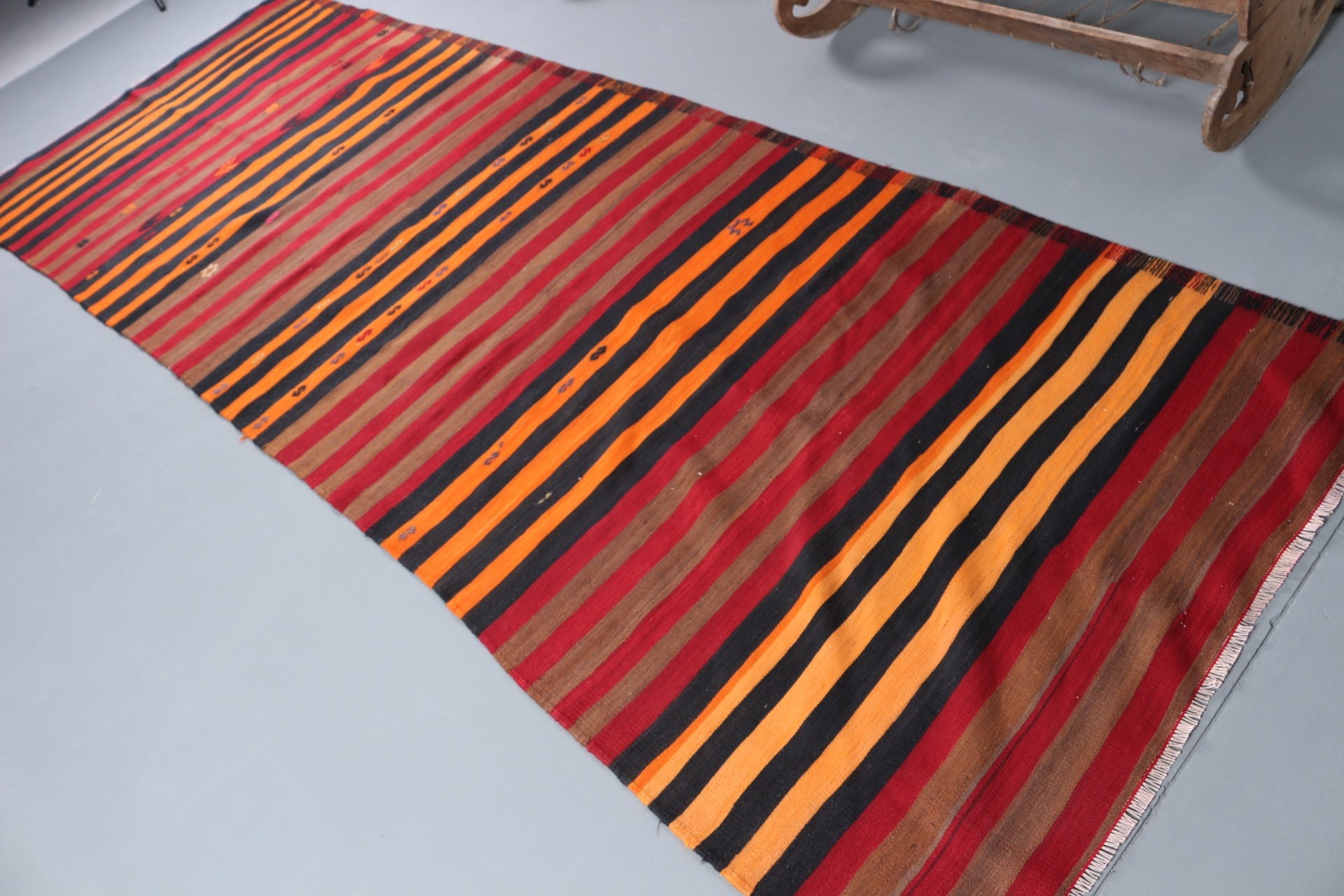 Vintage Halılar, Runner Halıları, 3.9x11.2 ft Runner Halısı, Koridor Halısı, Oryantal Halılar, Kırmızı Oryantal Halı, Mutfak Halısı, Türk Halıları, Kilim